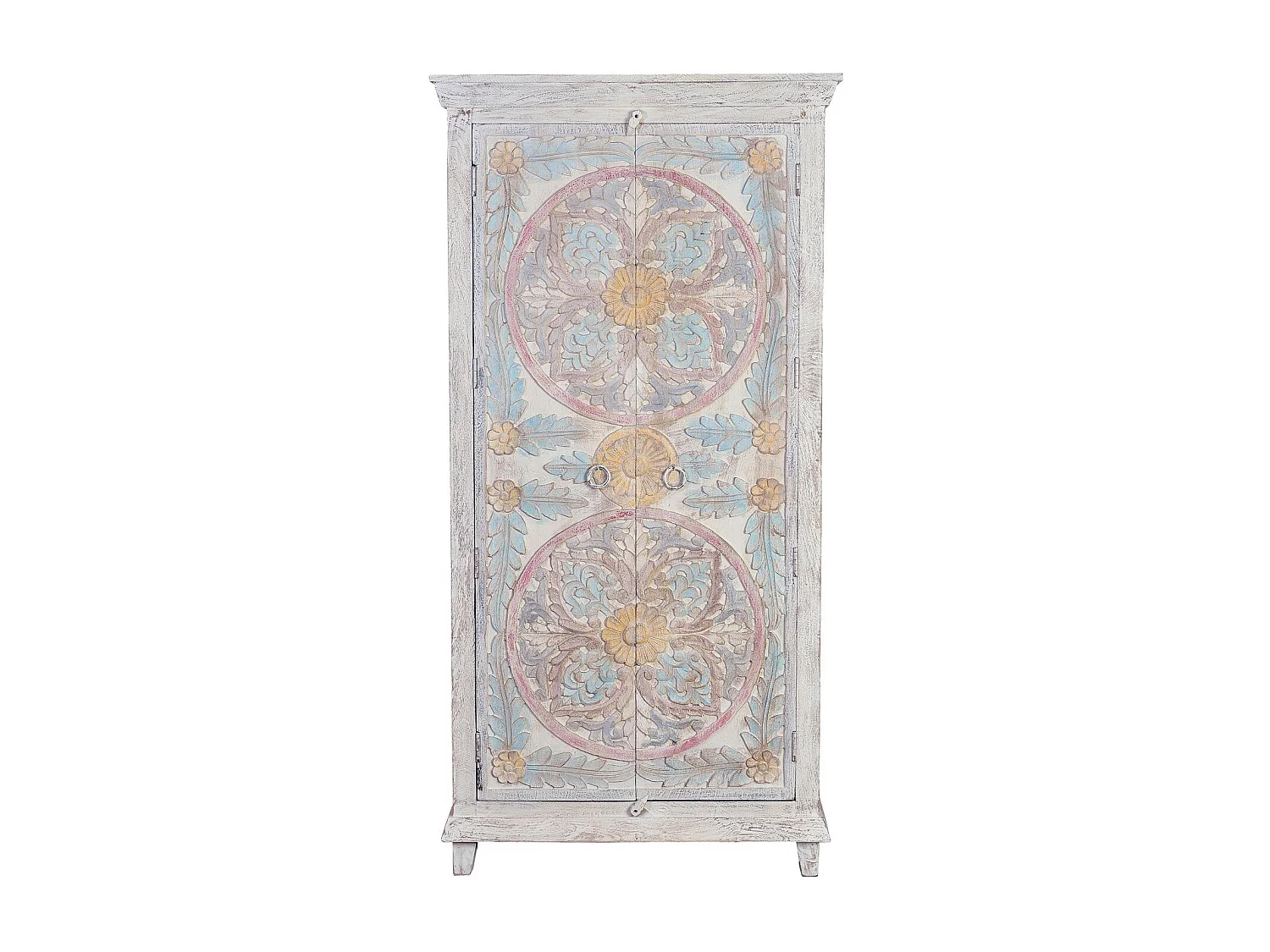 Armoire manguier détails vieillis tons pastel