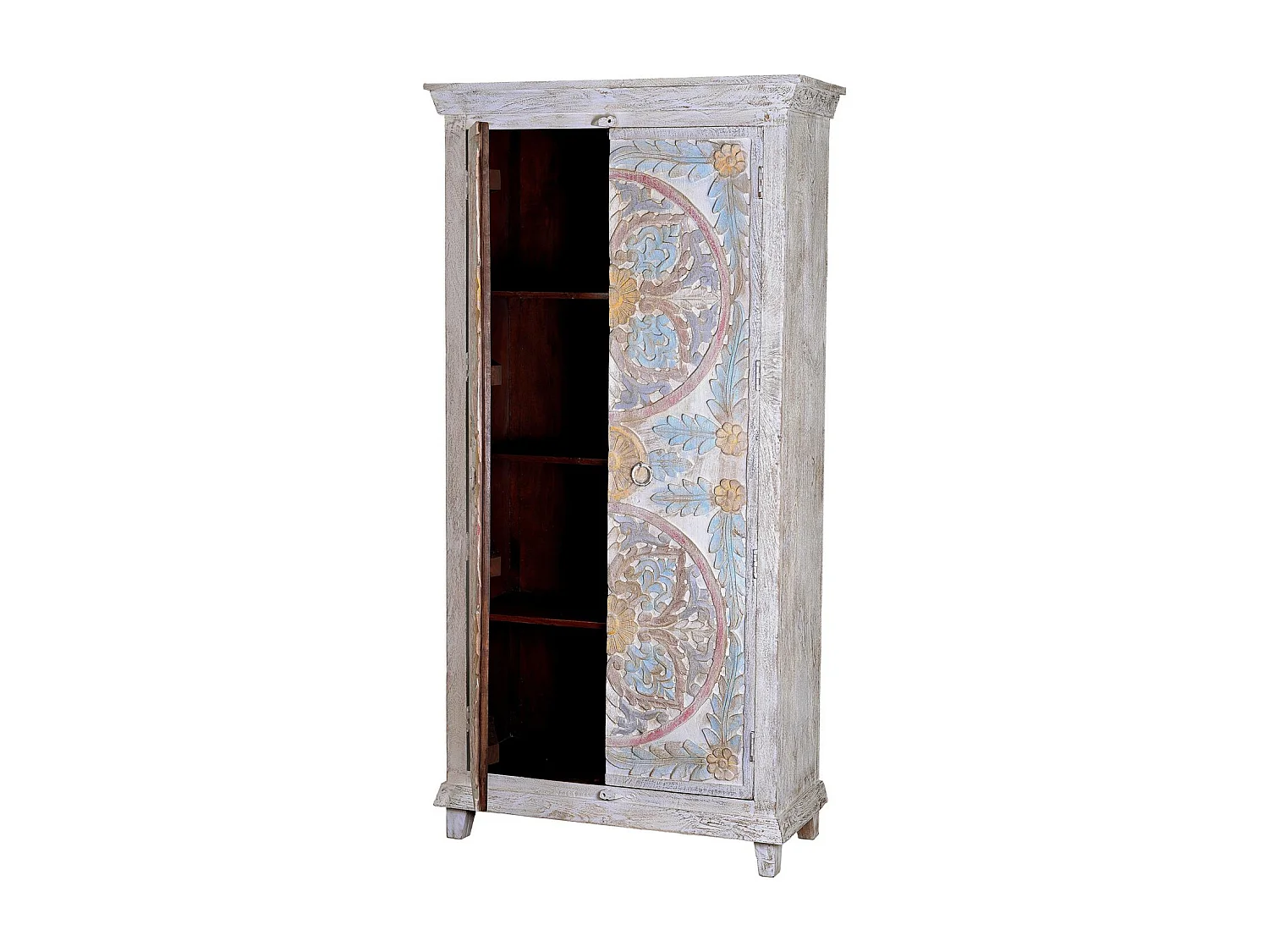 Armoire manguier détails vieillis tons pastel