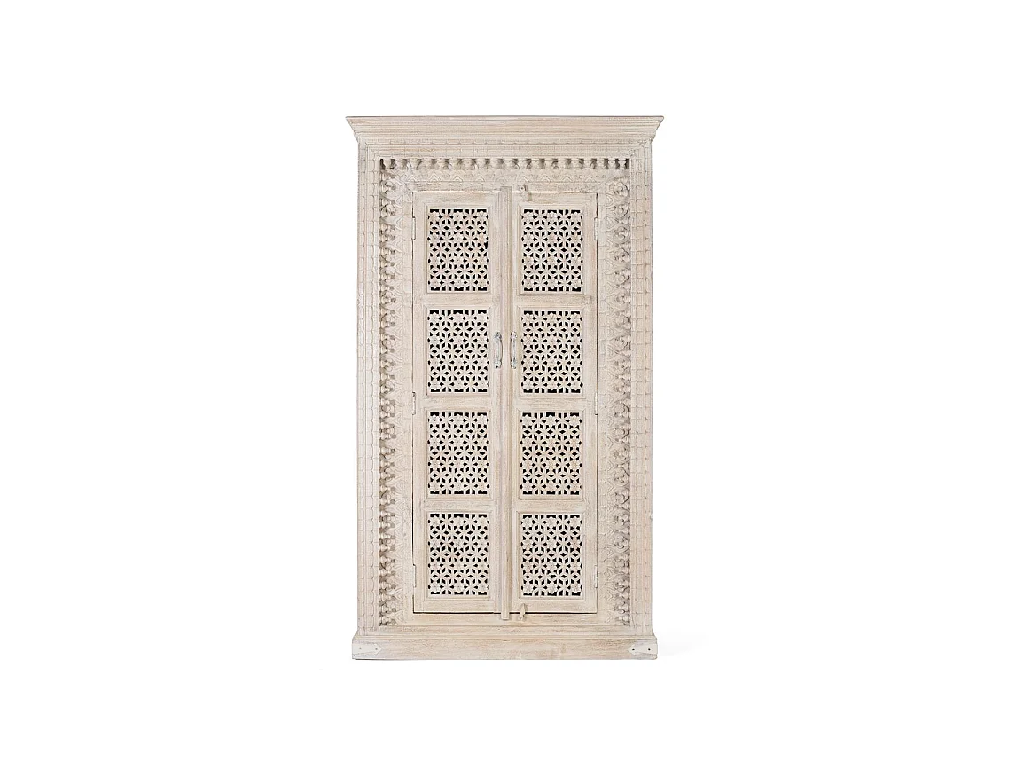 Armadio in legno di mango, stile moderno mediterraneo, 110 cm - 190x110x40