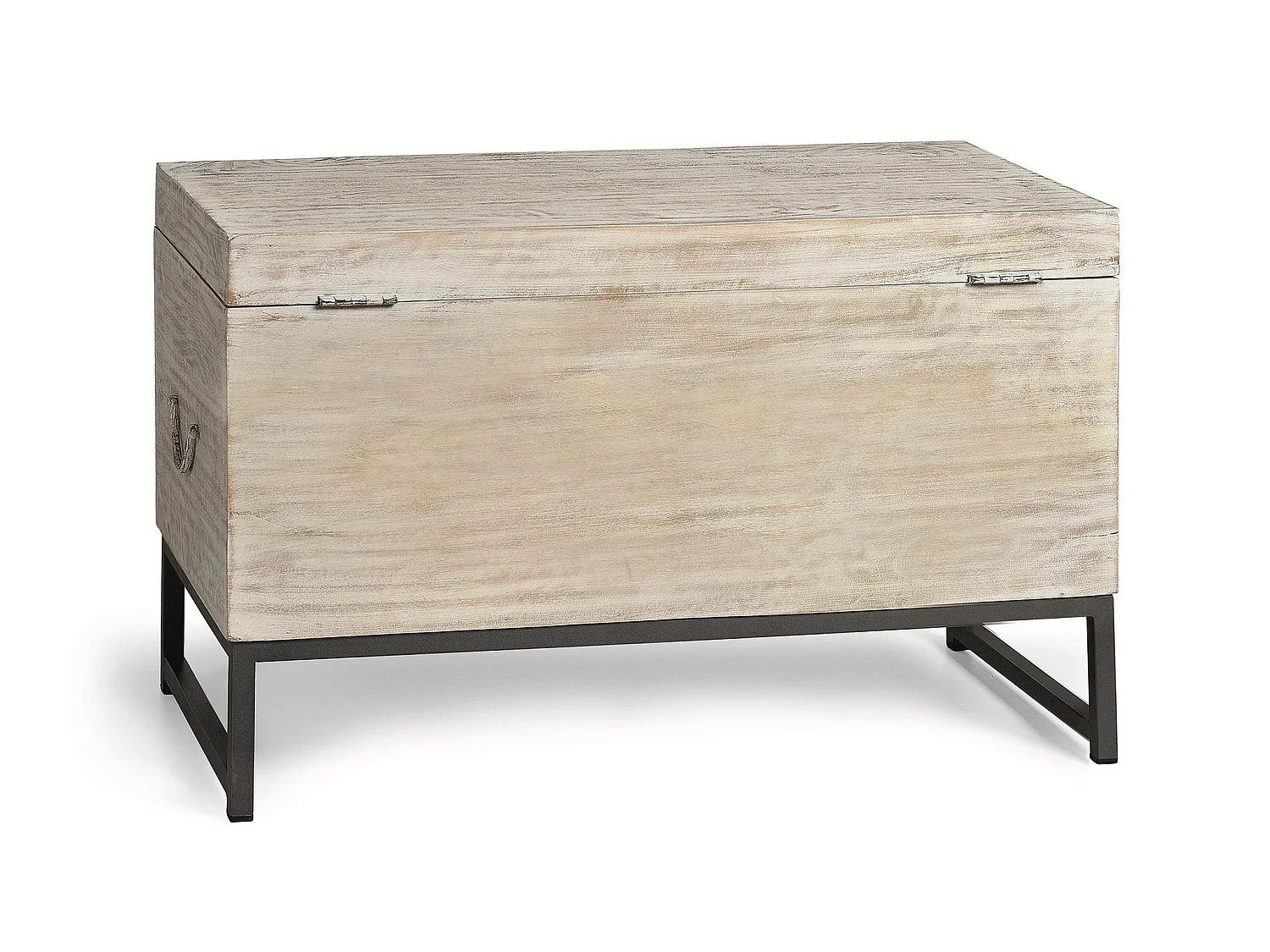 Coffre en bois de manguier sculpté de style ethnique bohème de 80 cm - 50 x 80 x 40 cm