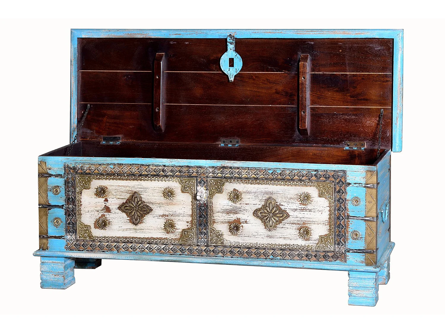 Tronco in legno di mango in blu invecchiato azul .45x40x116 Giner y Colomer