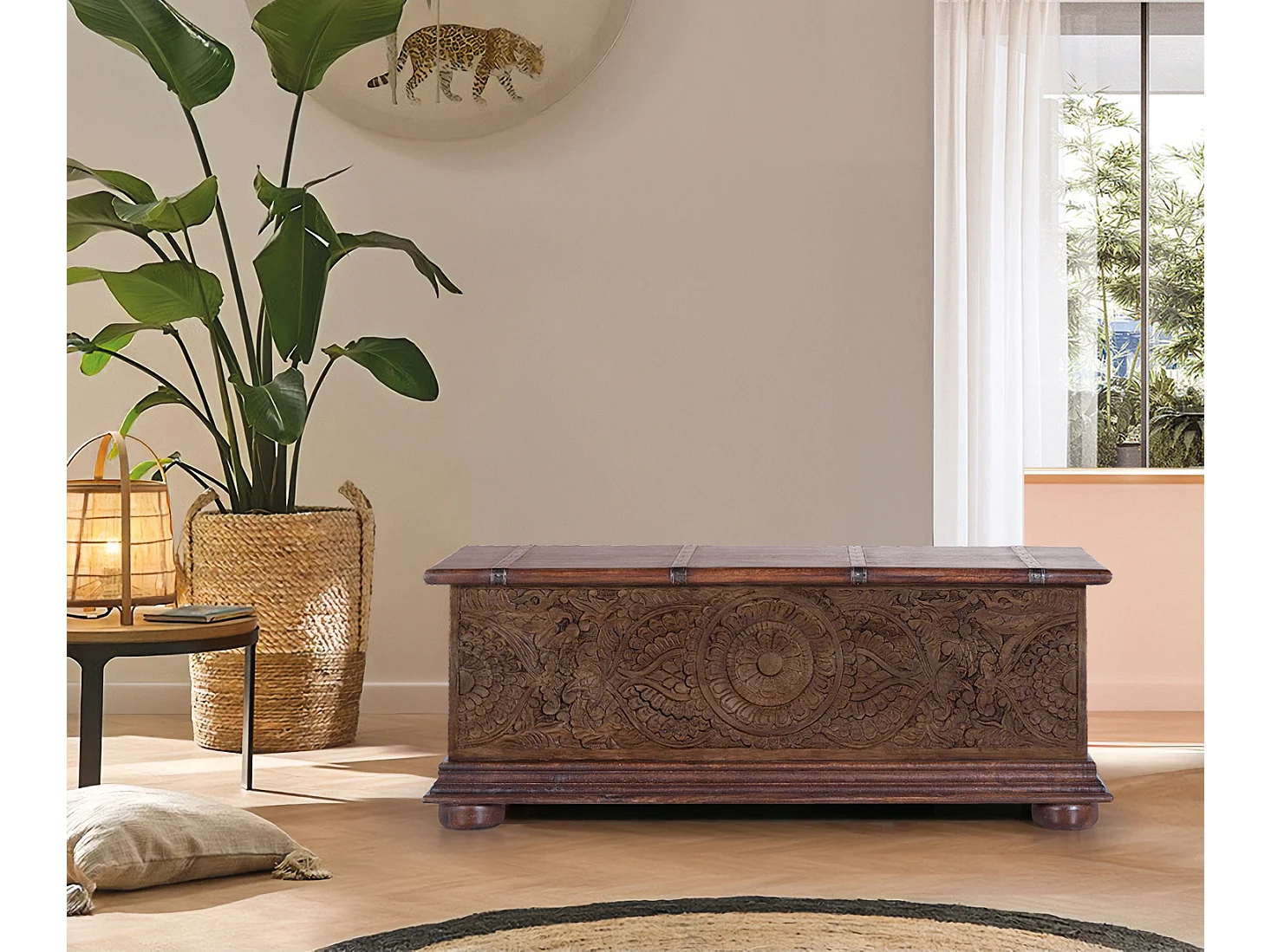 Dwukolorowy brązowy pień z drewna mango