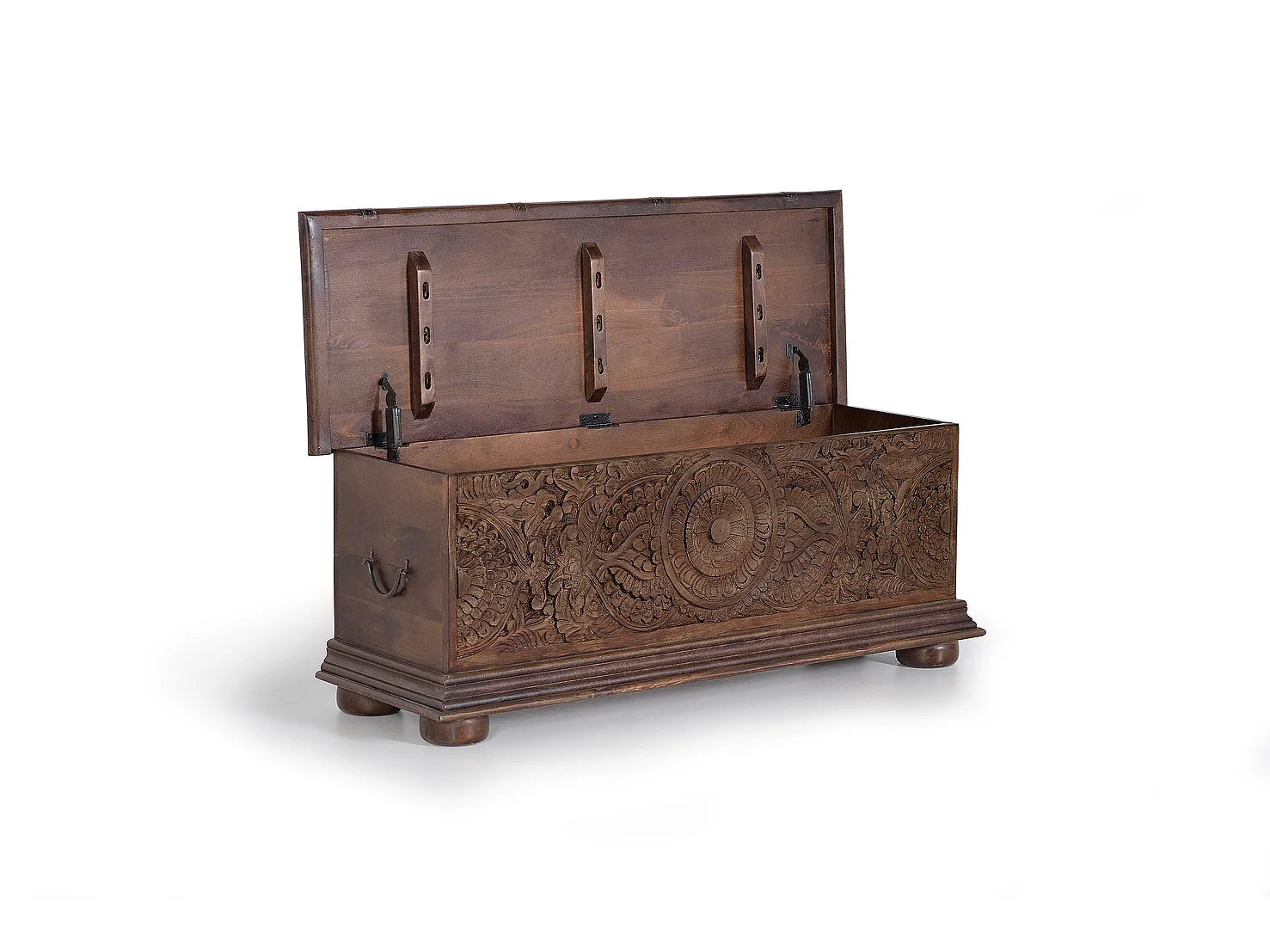 Coffre en manguier bicolore marron