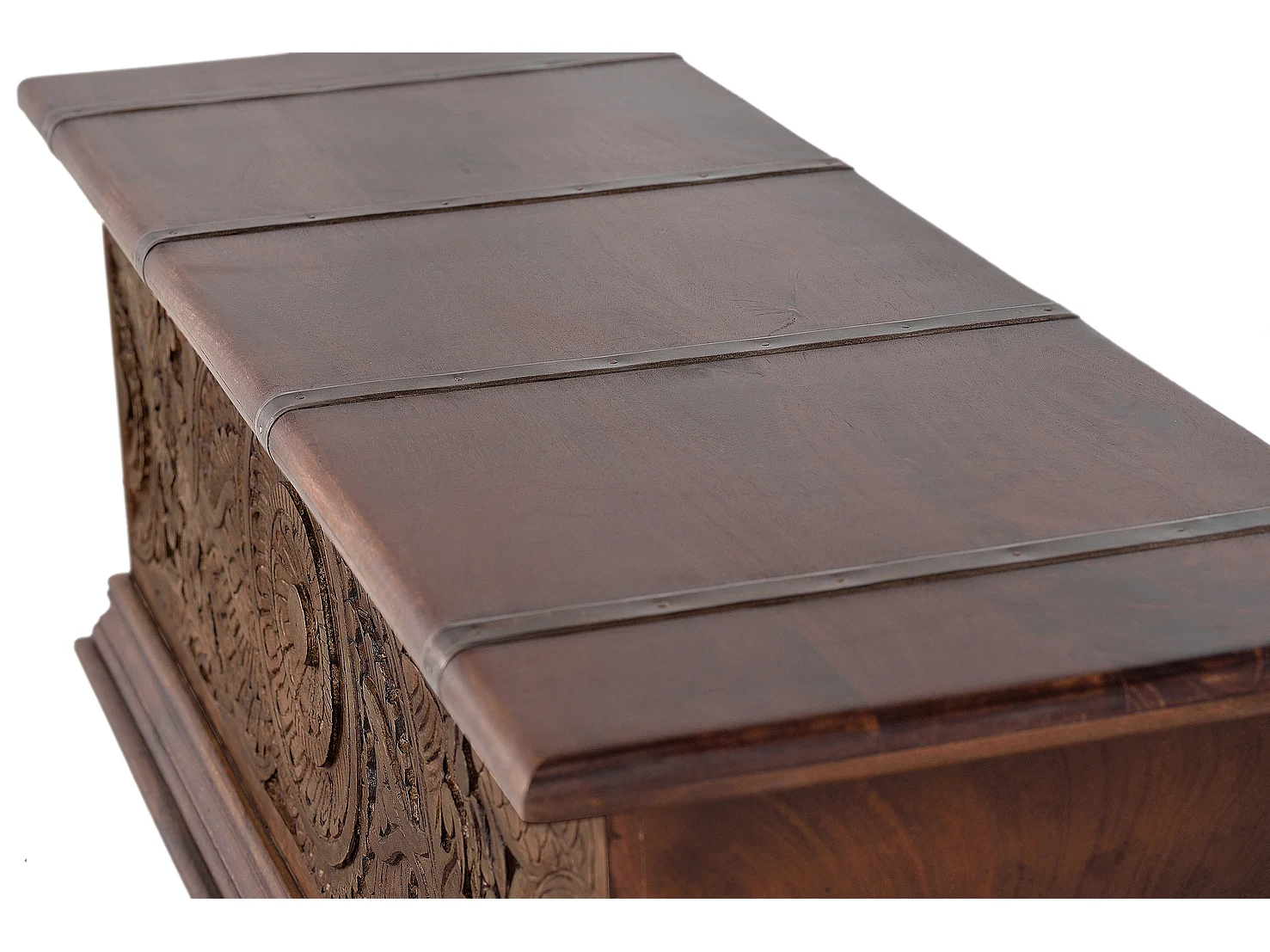 Coffre en manguier bicolore marron