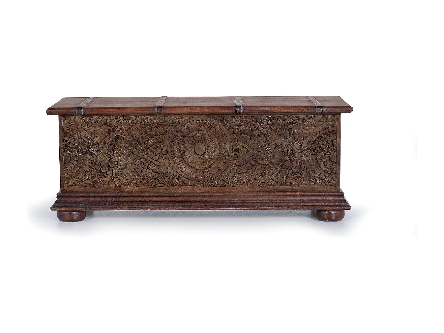 Coffre en manguier bicolore marron