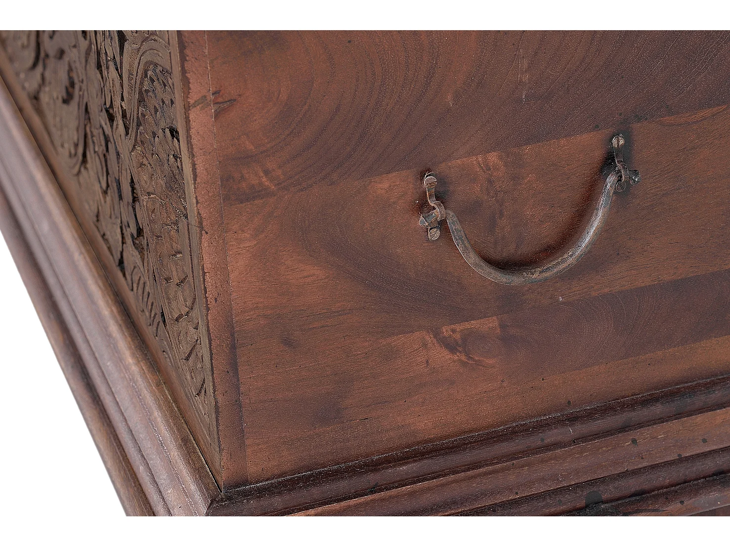 Coffre en manguier bicolore marron