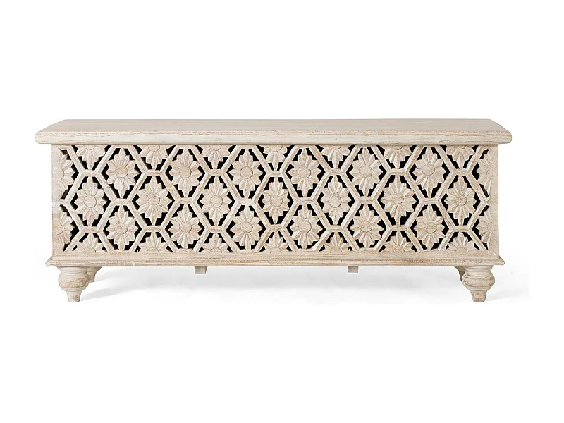 Ręcznie wykonany kufer z drewna mango z otwieranym u góry