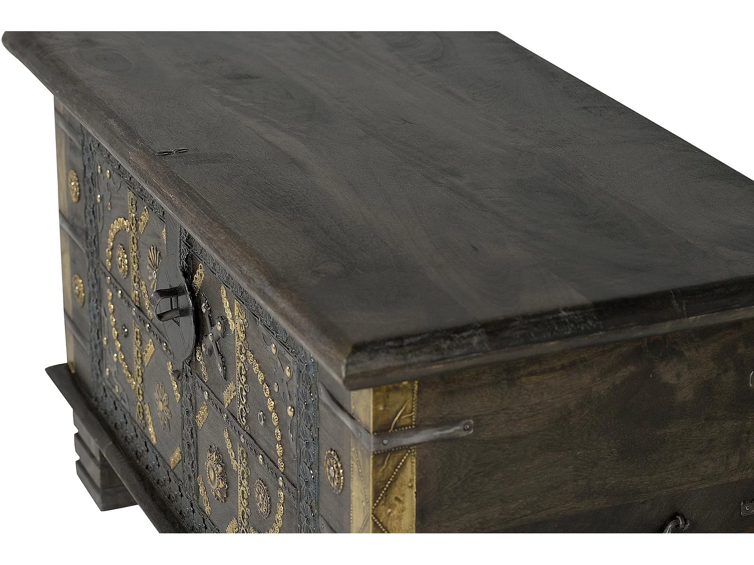 Coffre en bois de manguier 80 cm, style ethnique classique - 46 x 80 x 40
