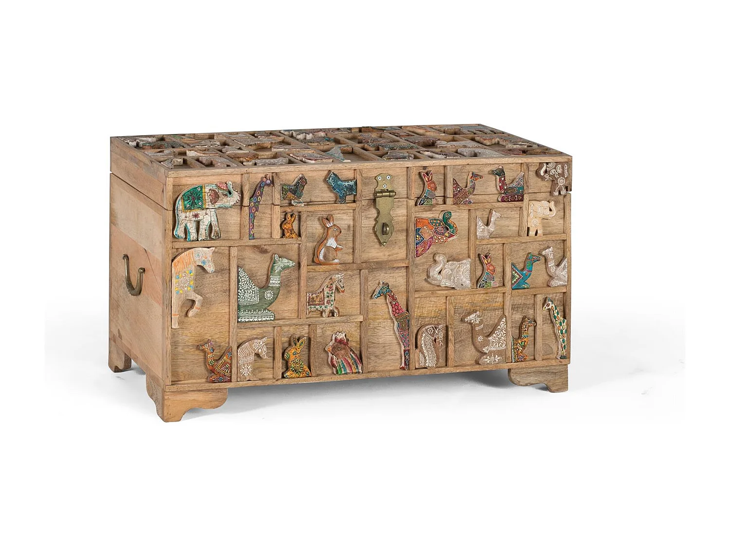 Schrankkoffer aus Mangoholz mit Originaldetails