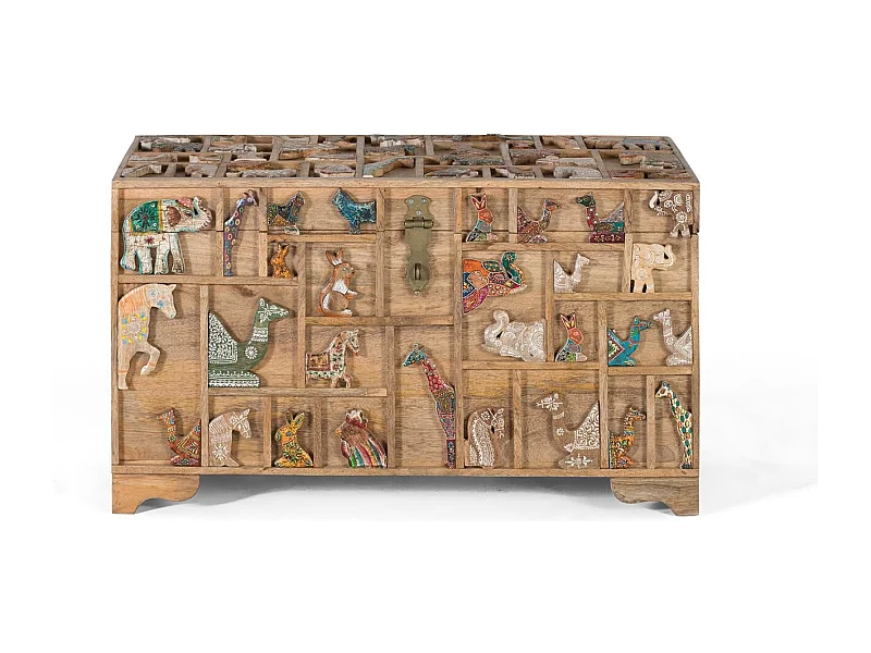 Schrankkoffer aus Mangoholz mit Originaldetails