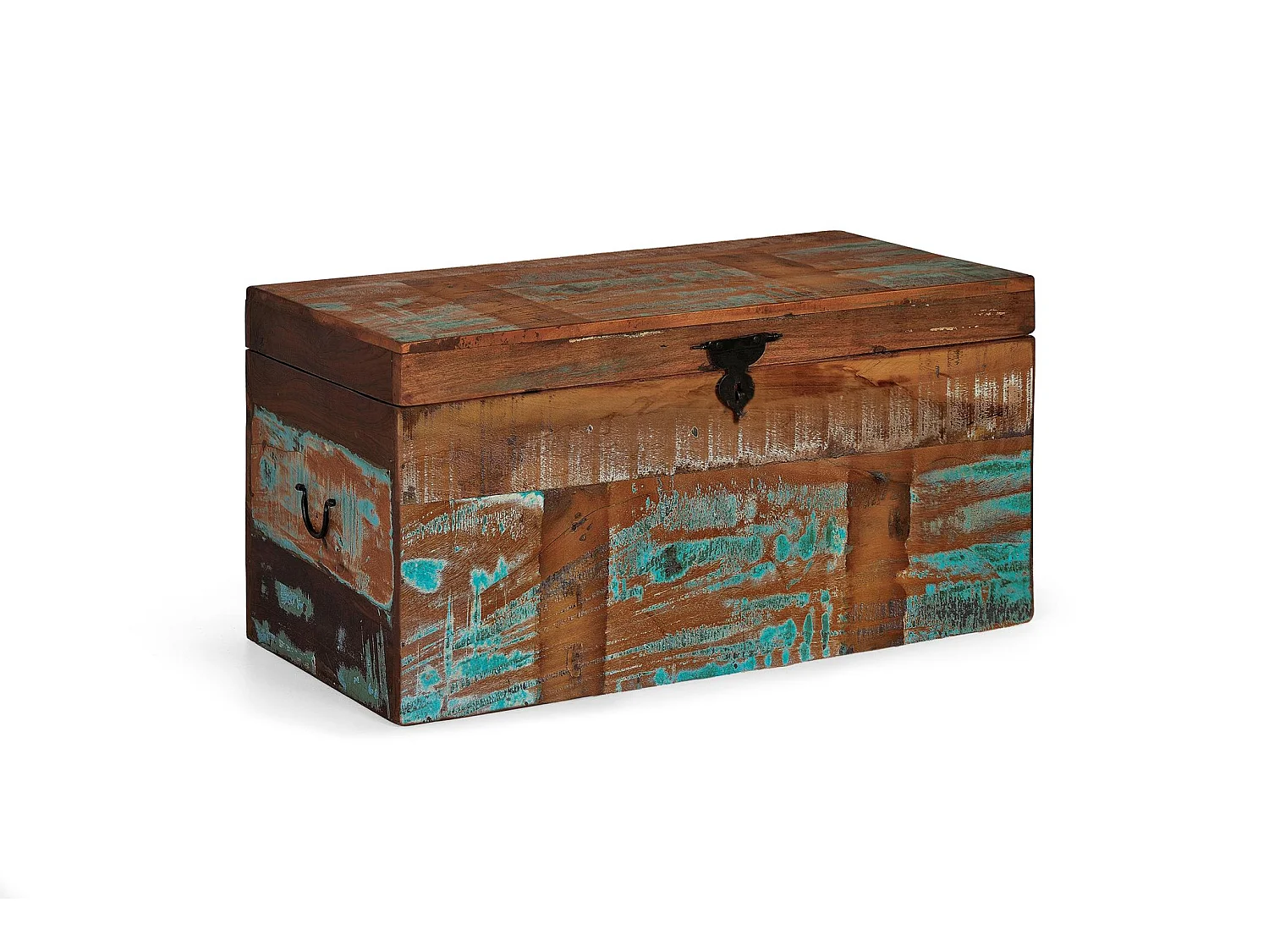 Coffre en bois recyclé 80 cm style vintage - 40x80x40