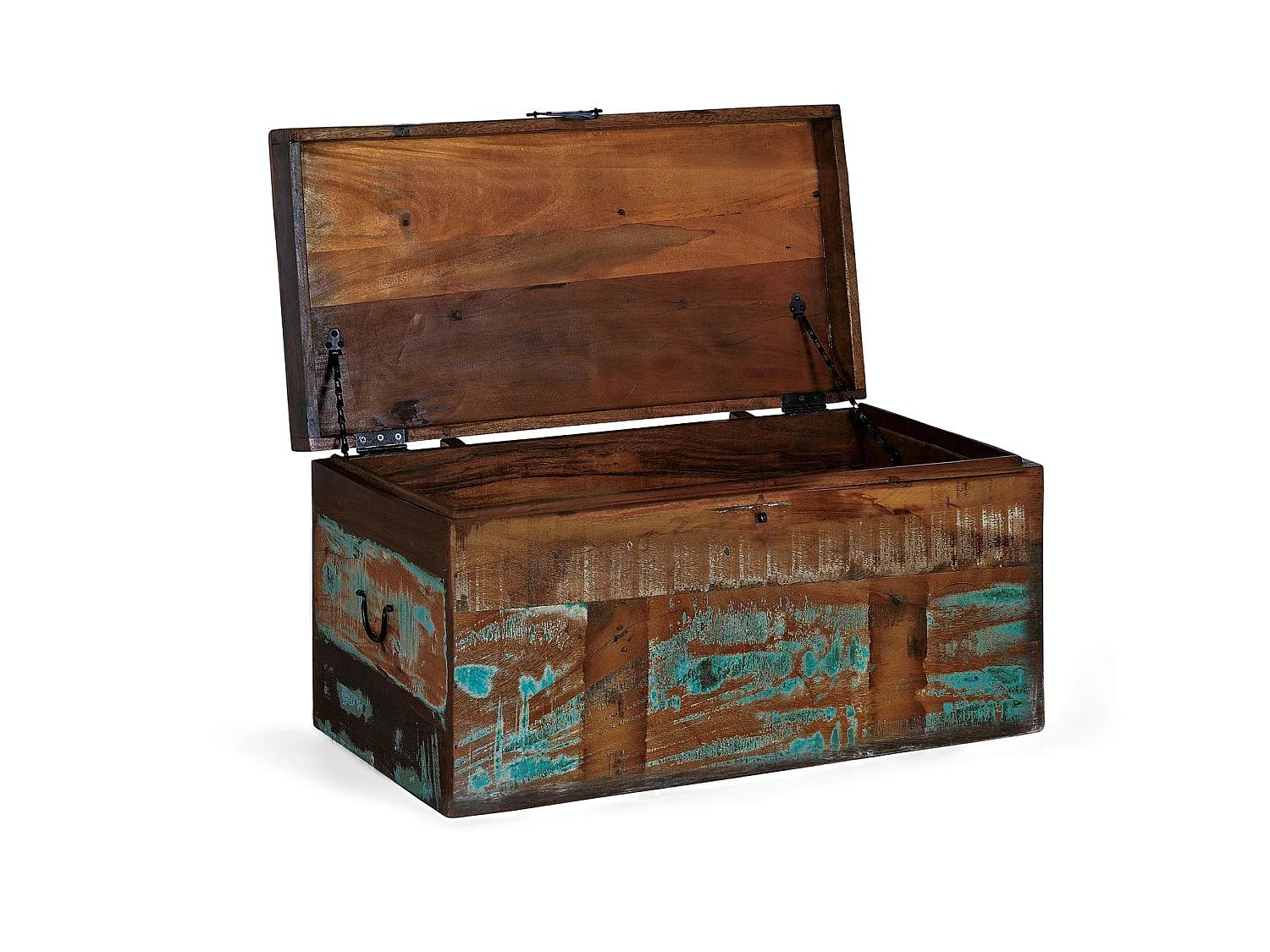 Coffre en bois recyclé 80 cm style vintage - 40x80x40