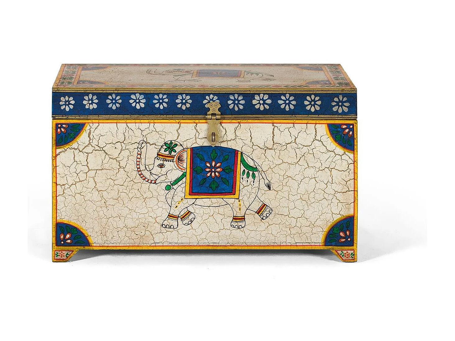 Wielokolorowy ręcznie malowany pień z drewna mango