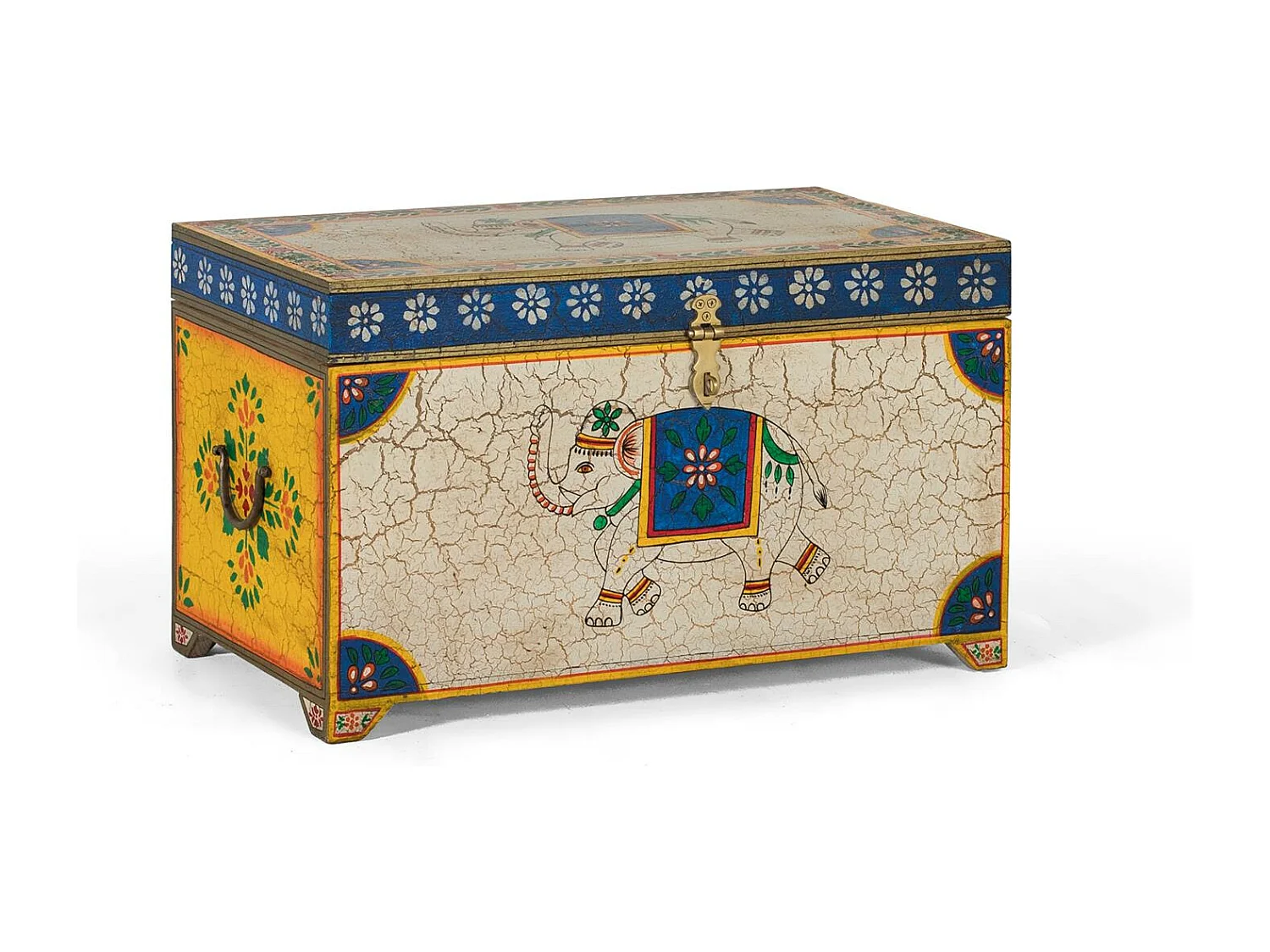 Wielokolorowy ręcznie malowany pień z drewna mango