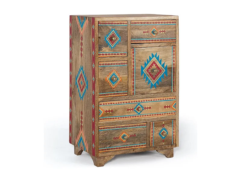 Table d'appoint en bois manguier peints à la main