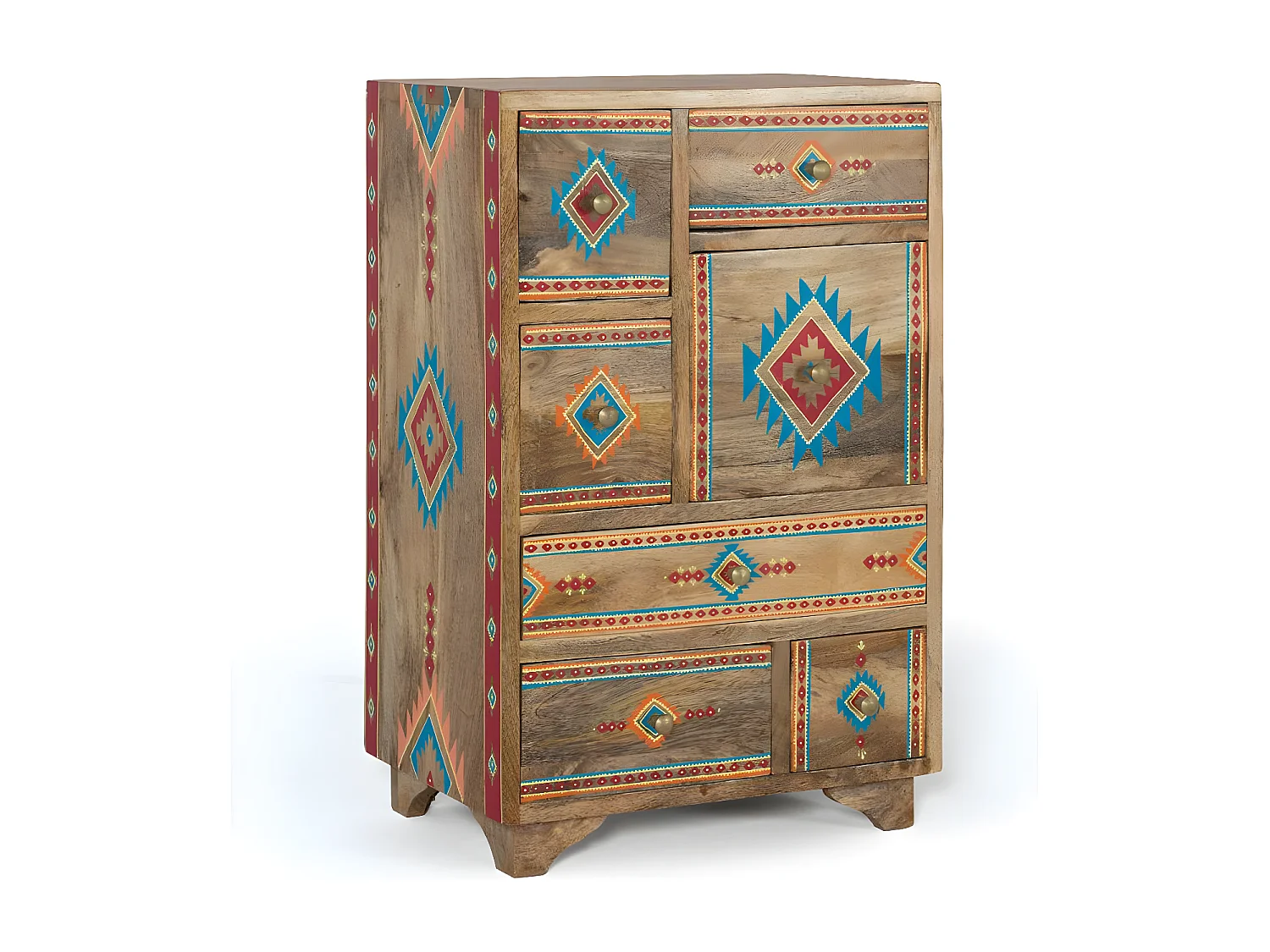 Table d'appoint en bois manguier peints à la main