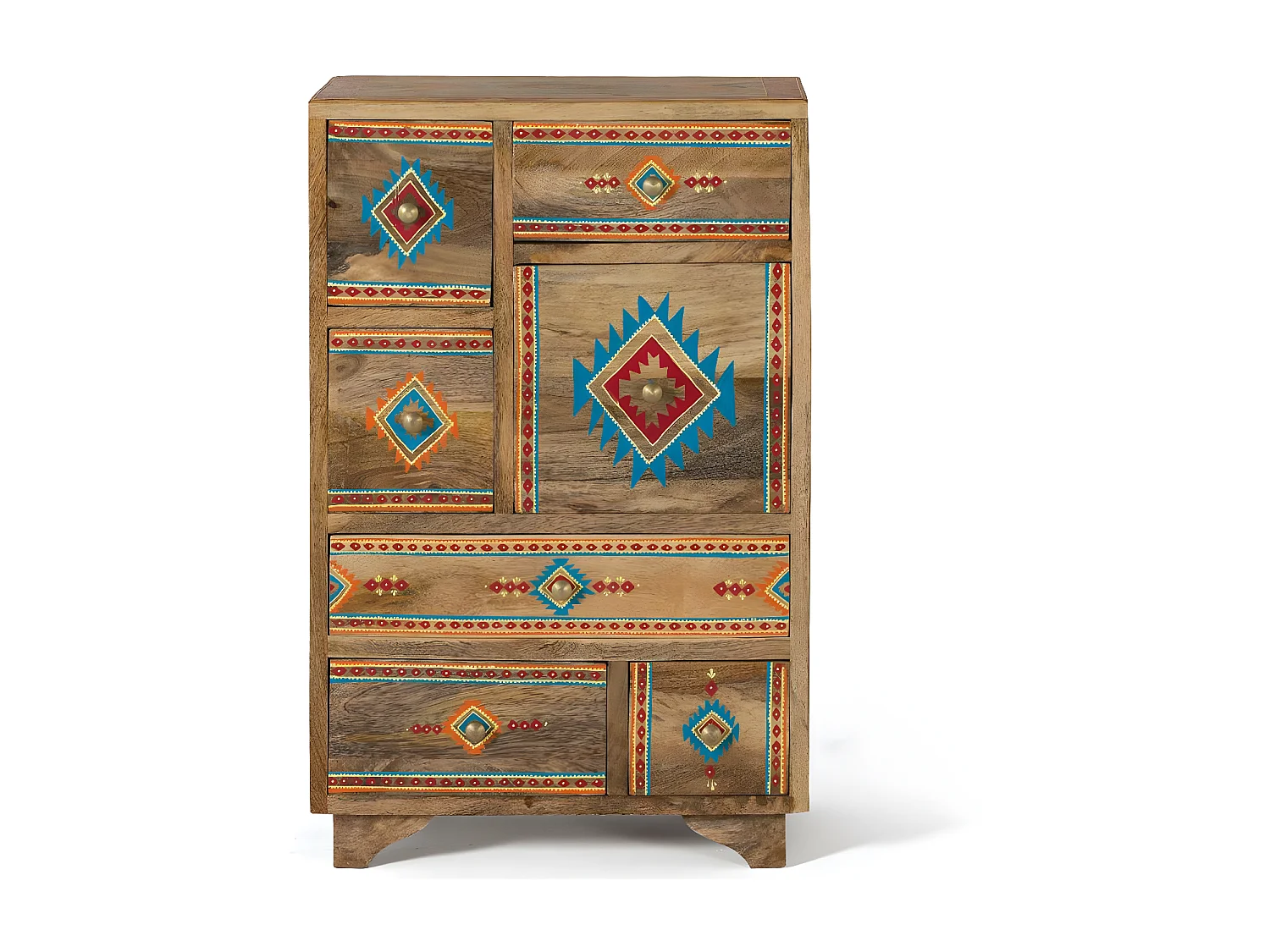 Table d'appoint en bois manguier peints à la main