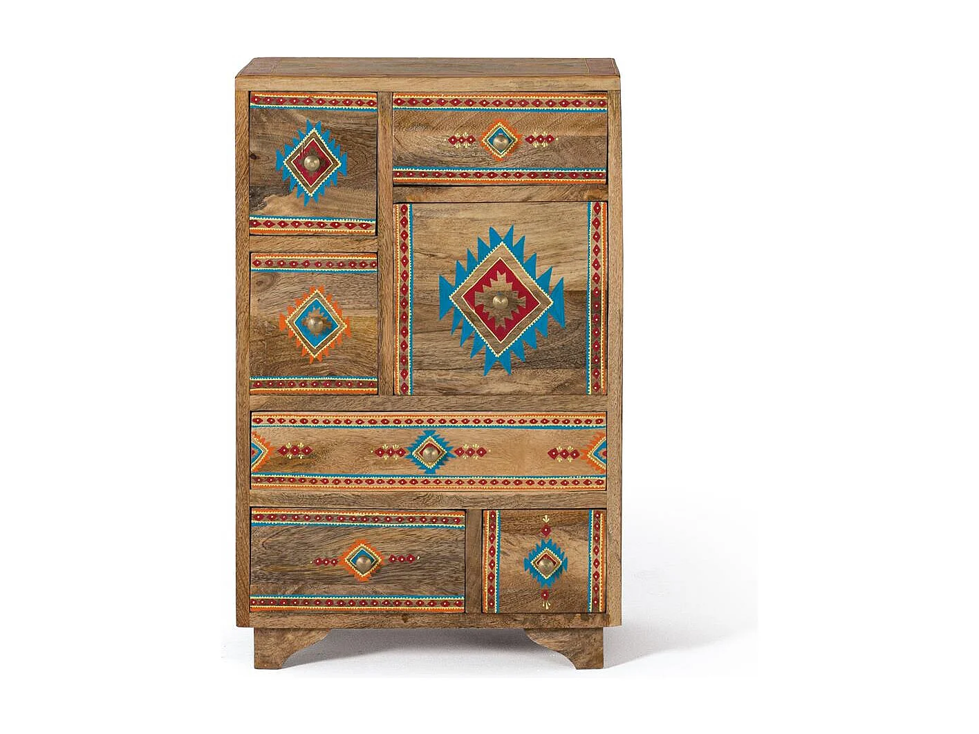 Table d'appoint en bois manguier peints à la main