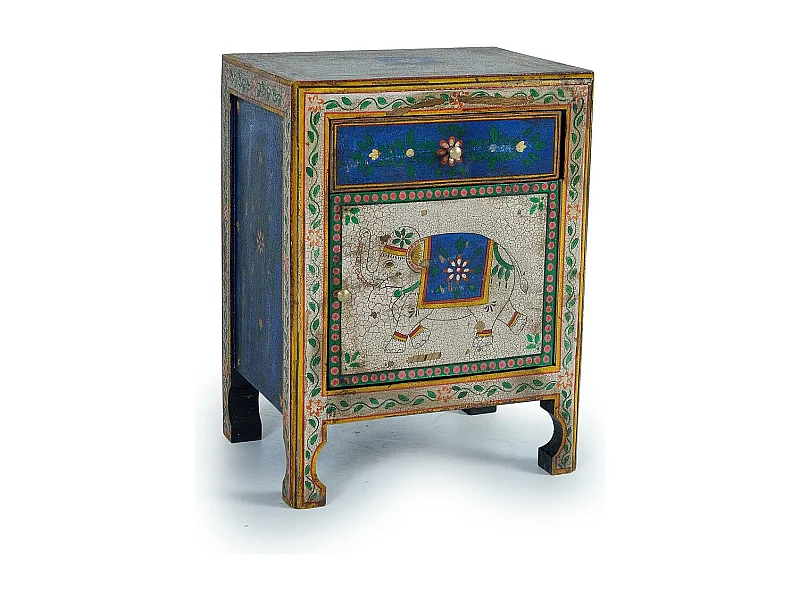 MESA DE NOITE - BANCO PÉ DA CAMA MULTICOLOR.Giner y Colomer.60x35x46