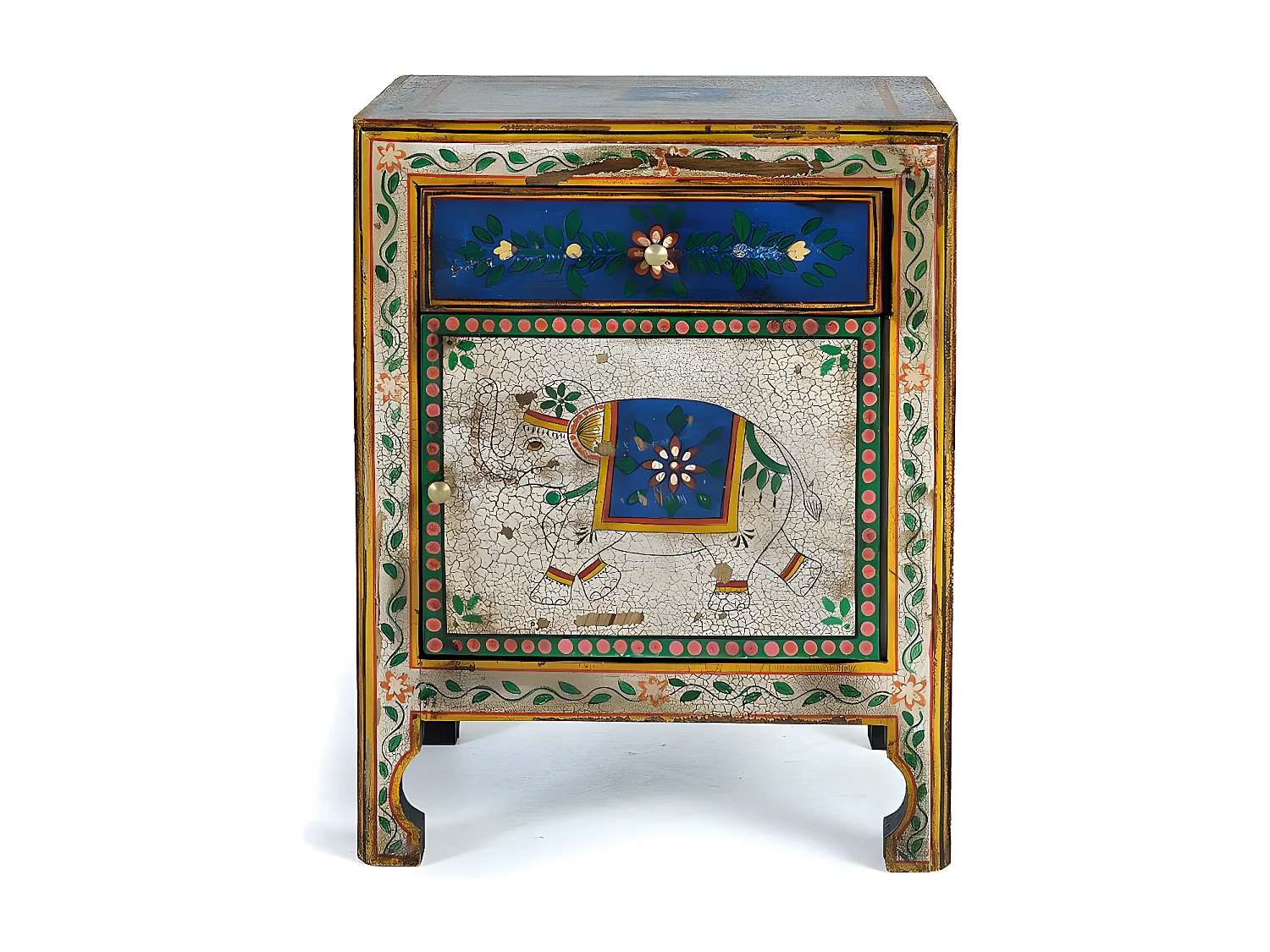 Mehrfarbiger Nachttisch aus Mangoholz