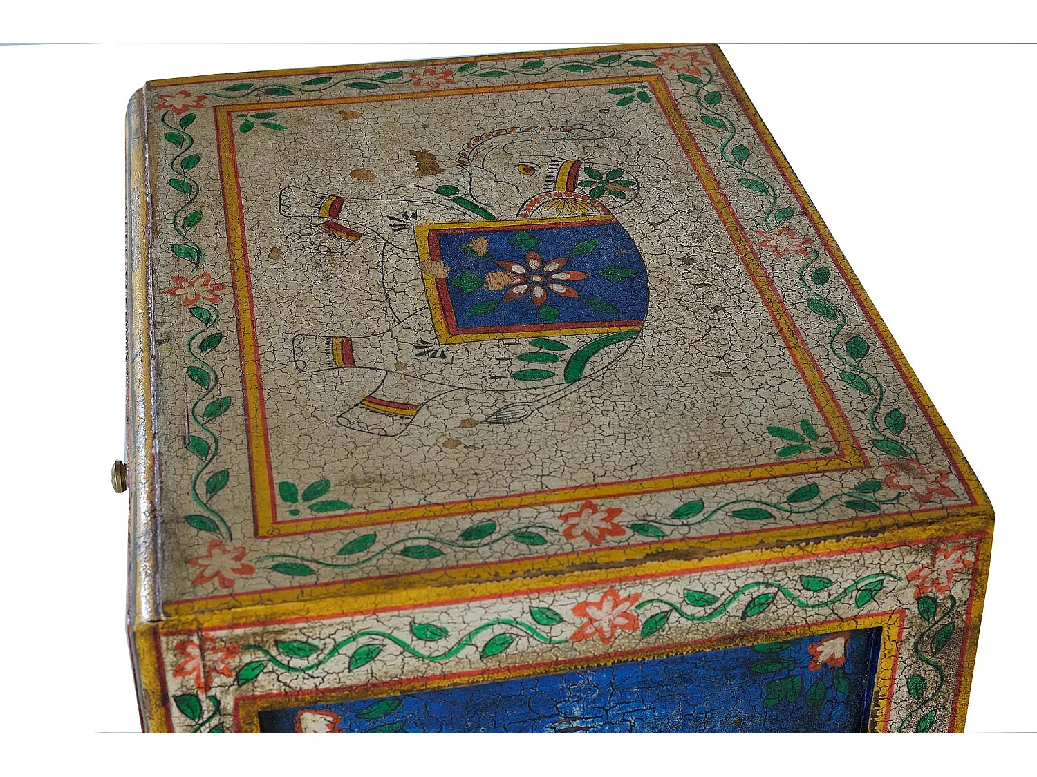 Table de chevet en bois manguier multicolor