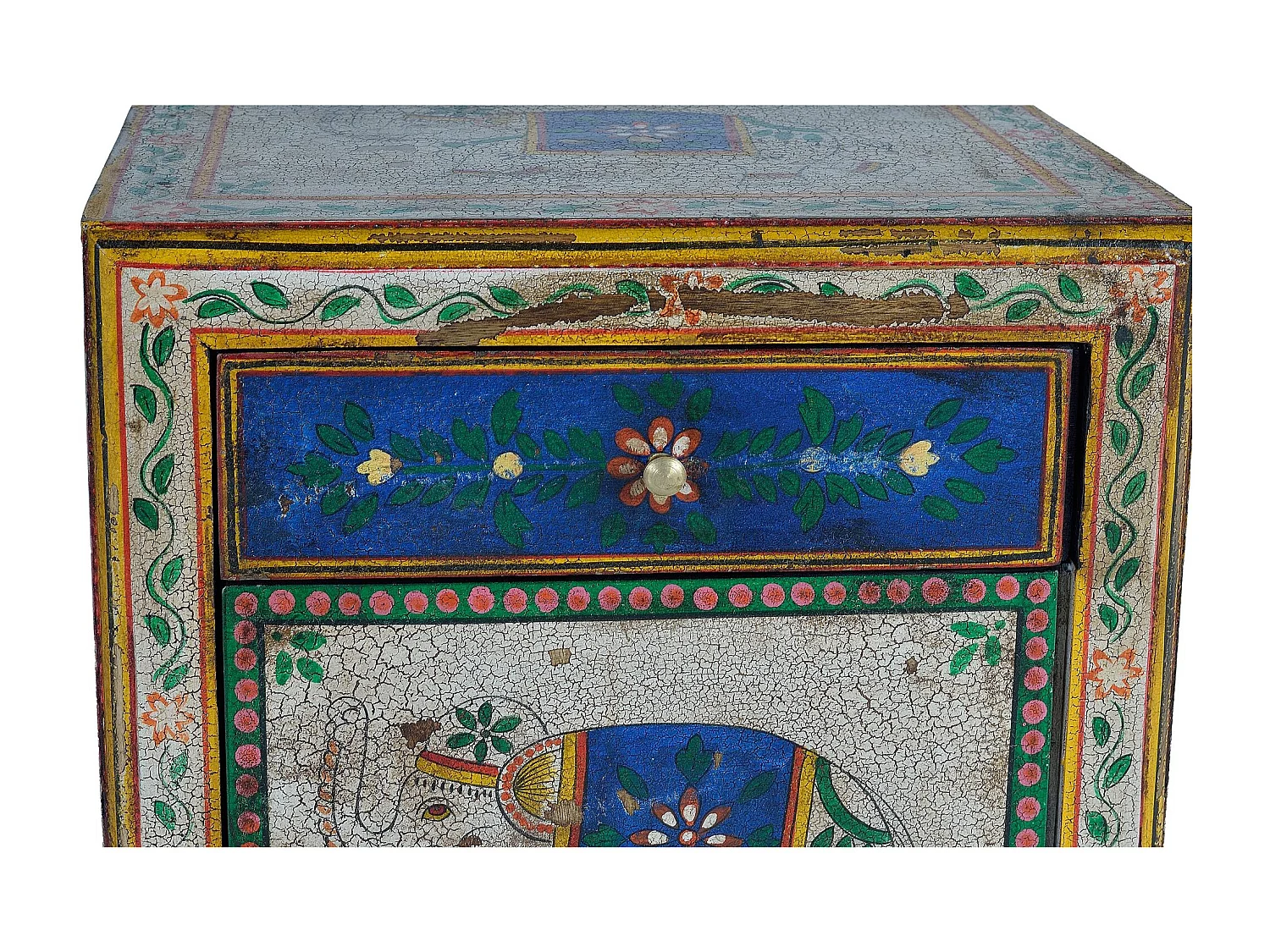Table de chevet en bois manguier multicolor