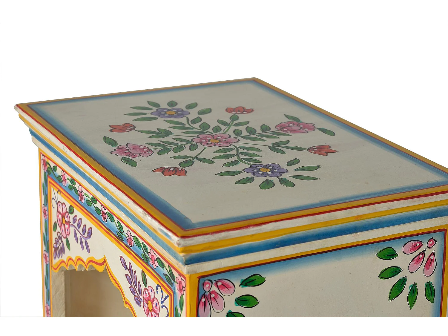 Meuble d'appoint en bois manguier multicolor