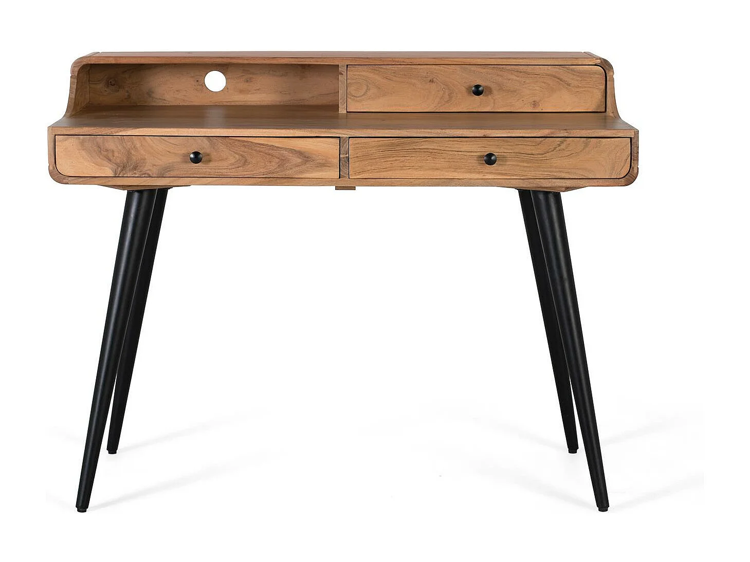 Biurko z drewna akacjowego i metalu