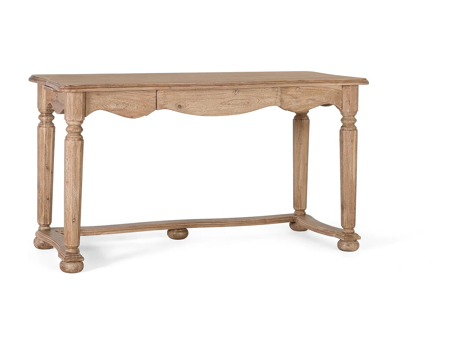 Escritorio con 1 cajón fabricado en madera maciza de acacia natural