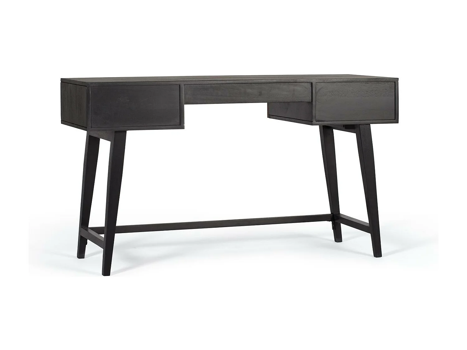 Biurko z palisandru z brązowymi metalowymi nogami