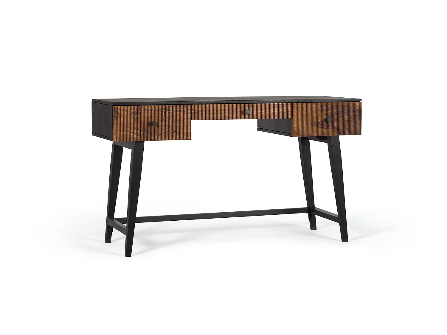 Bureau en bois de manguier 132 cm, style rustique moderne - 76 x 132 x 50