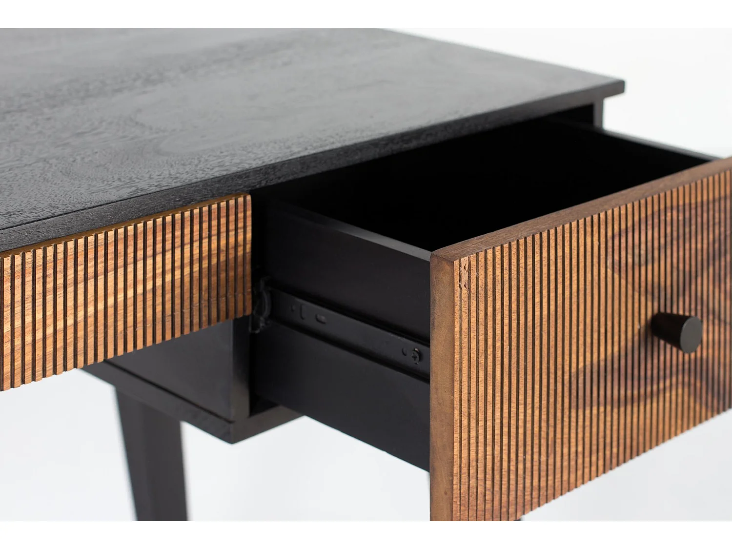 Bureau en bois de manguier 132 cm, style rustique moderne - 76 x 132 x 50