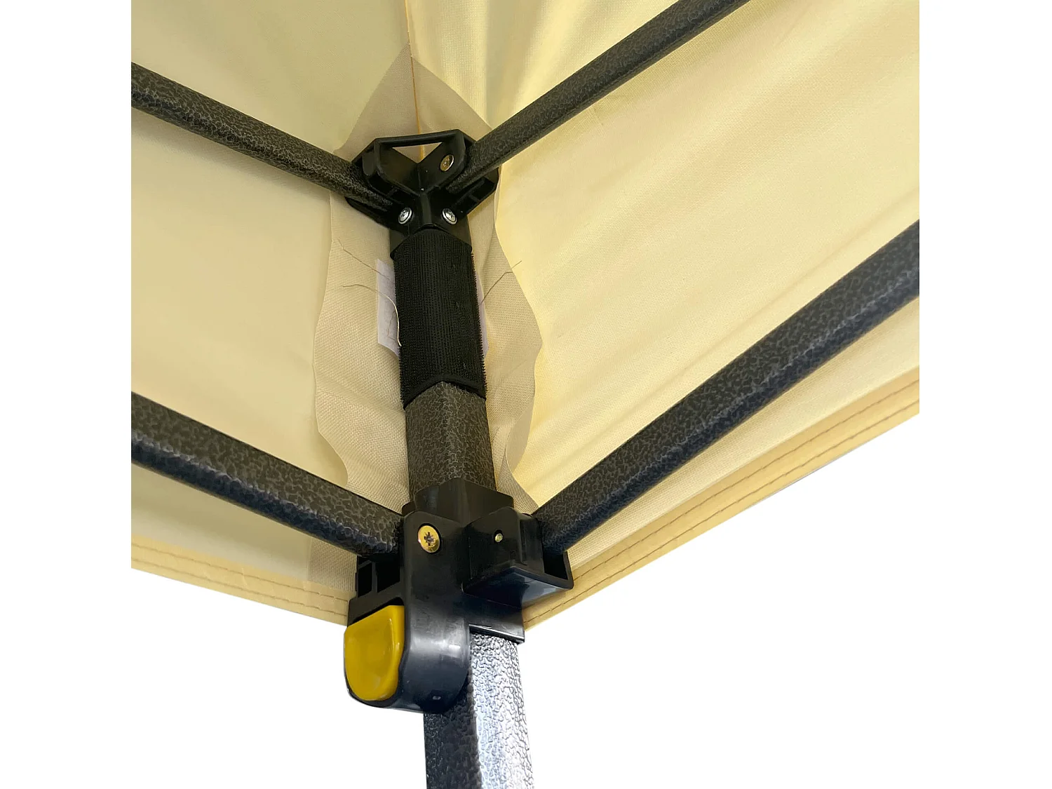 Gazebo Mobili Rebecca Aneto 3x3 mt Poliestere Metallo Beige Nero Parzialmente montato