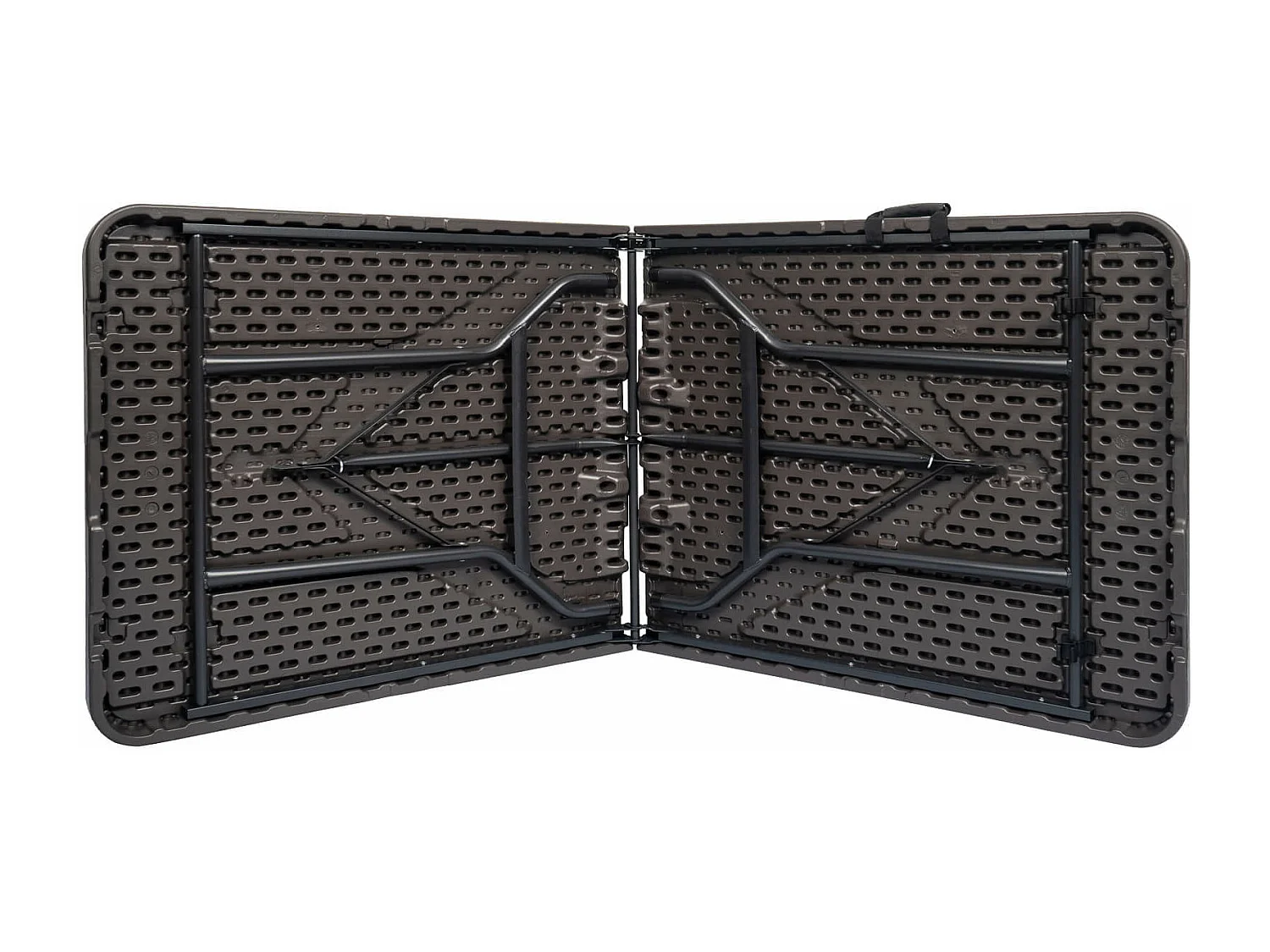 Tavolo da Esterno Mobili Rebecca Betel 74x180x75 Plastica Acciaio Grigio Scuro Nero Moderno Montato