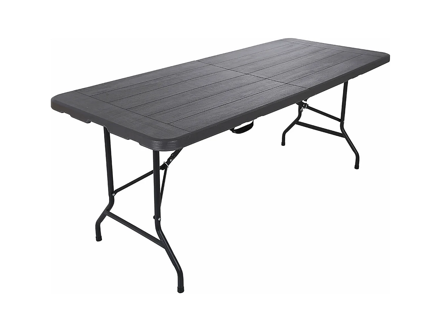 Table d'Extérieur Betel 74x180x75 Plastique Acier Gris Foncé Noir Moderne