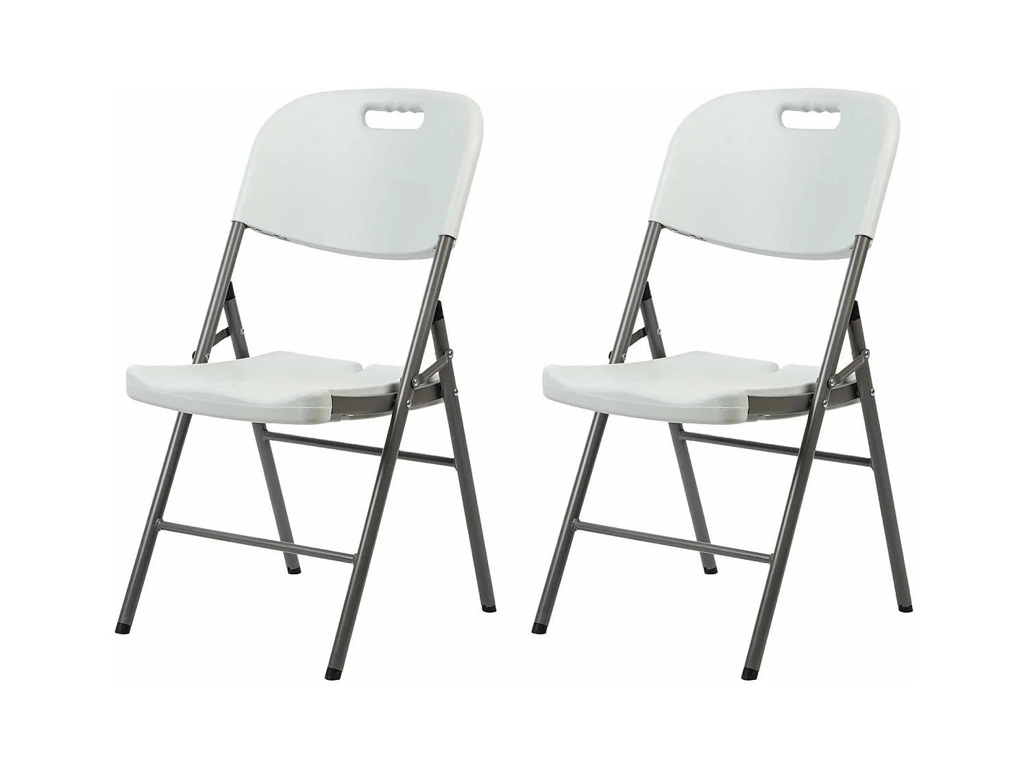 Chaises d'Extérieur Quiver 88x45x50 Plastique Acier Blanc Gris Moderne SET 2 pièces