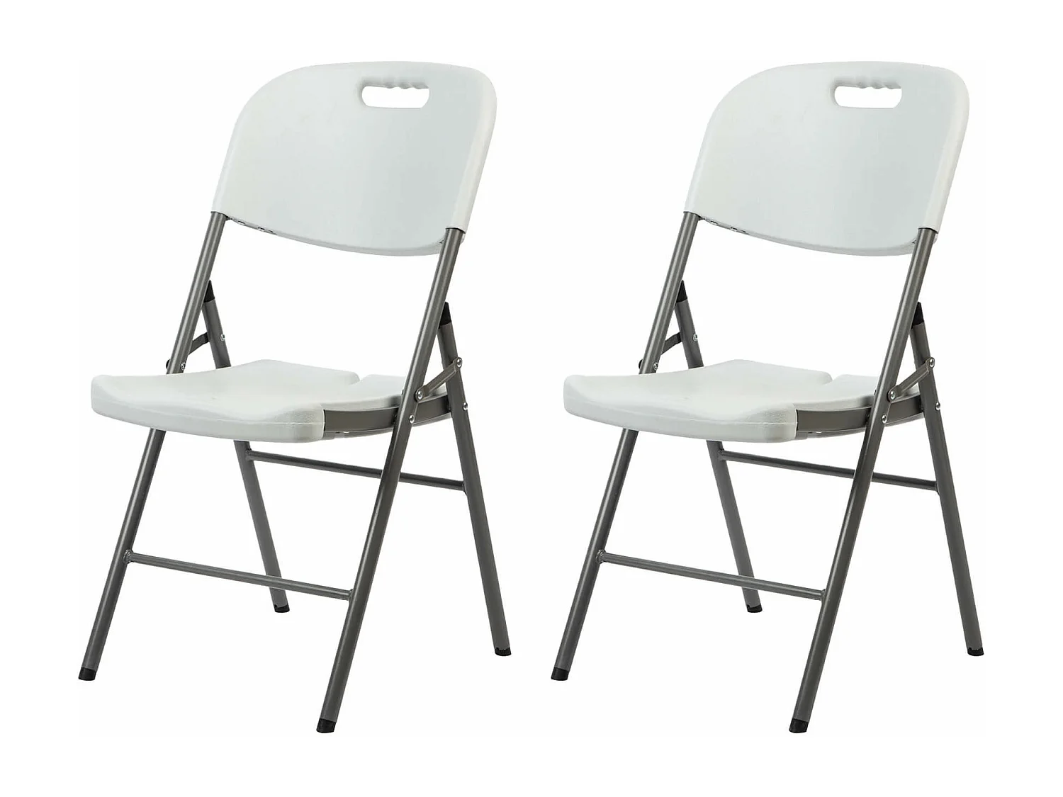 Chaises d'Extérieur Quiver 88x45x50 Plastique Acier Blanc Gris Moderne SET 2 pièces