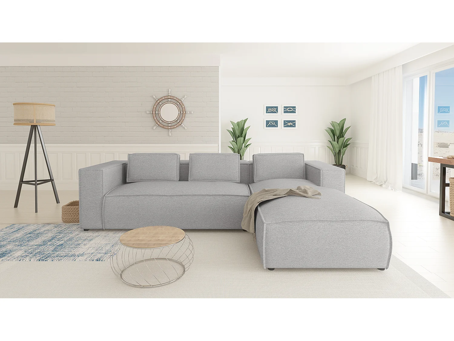 Modernes Ecksofa mit Ottomane Olivia