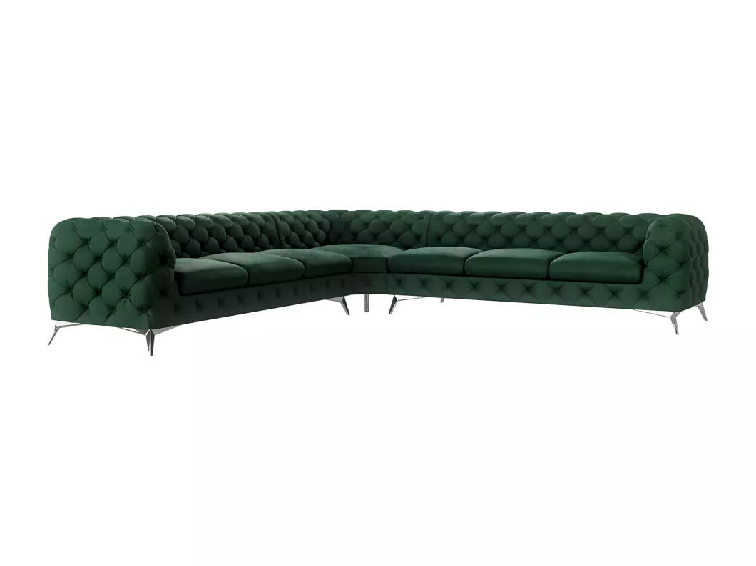 Kauf Unique Ecksofa Chesterfield Celeste mit Silber Metall Füßen