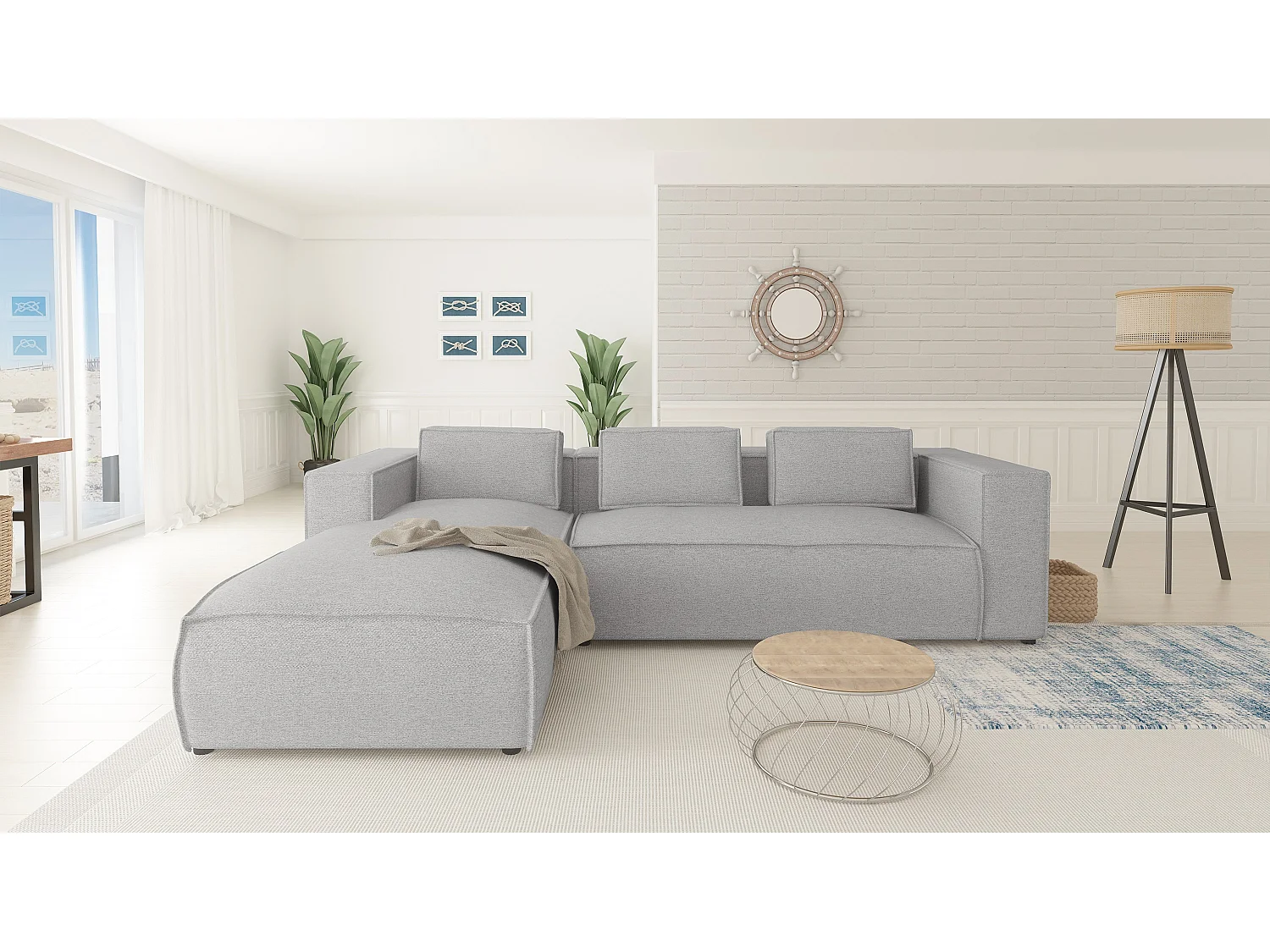 Modernes Ecksofa mit Ottomane Olivia