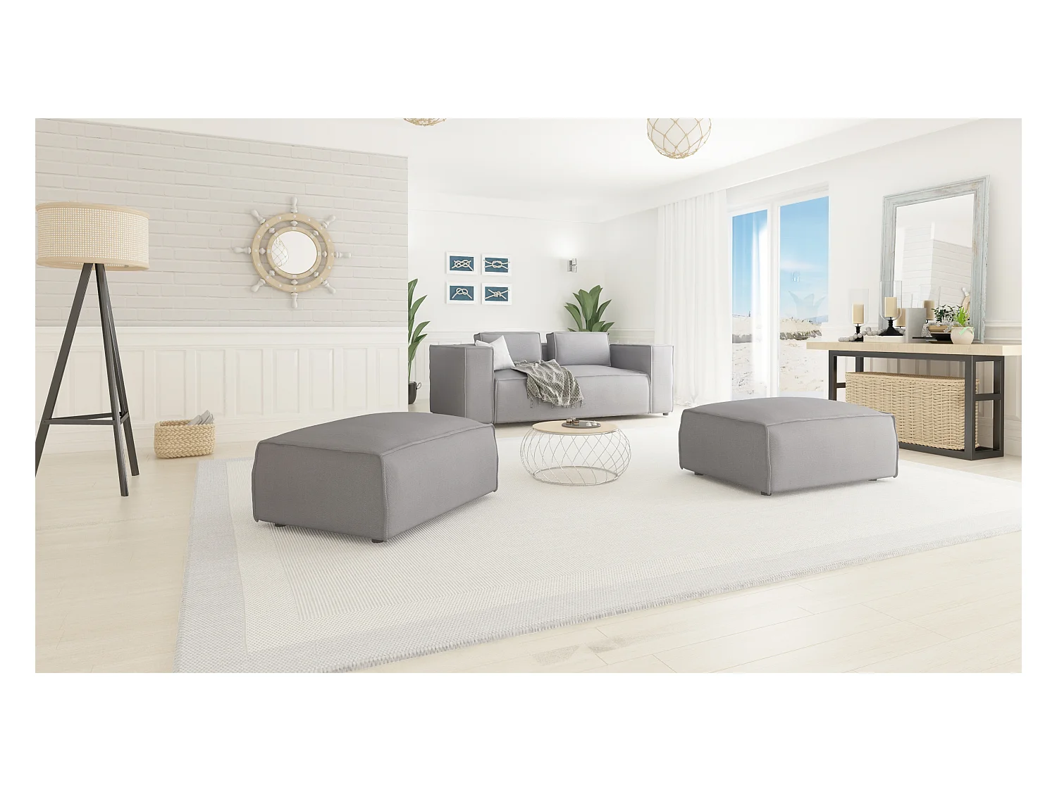 Modernes Fußhocker Olivia