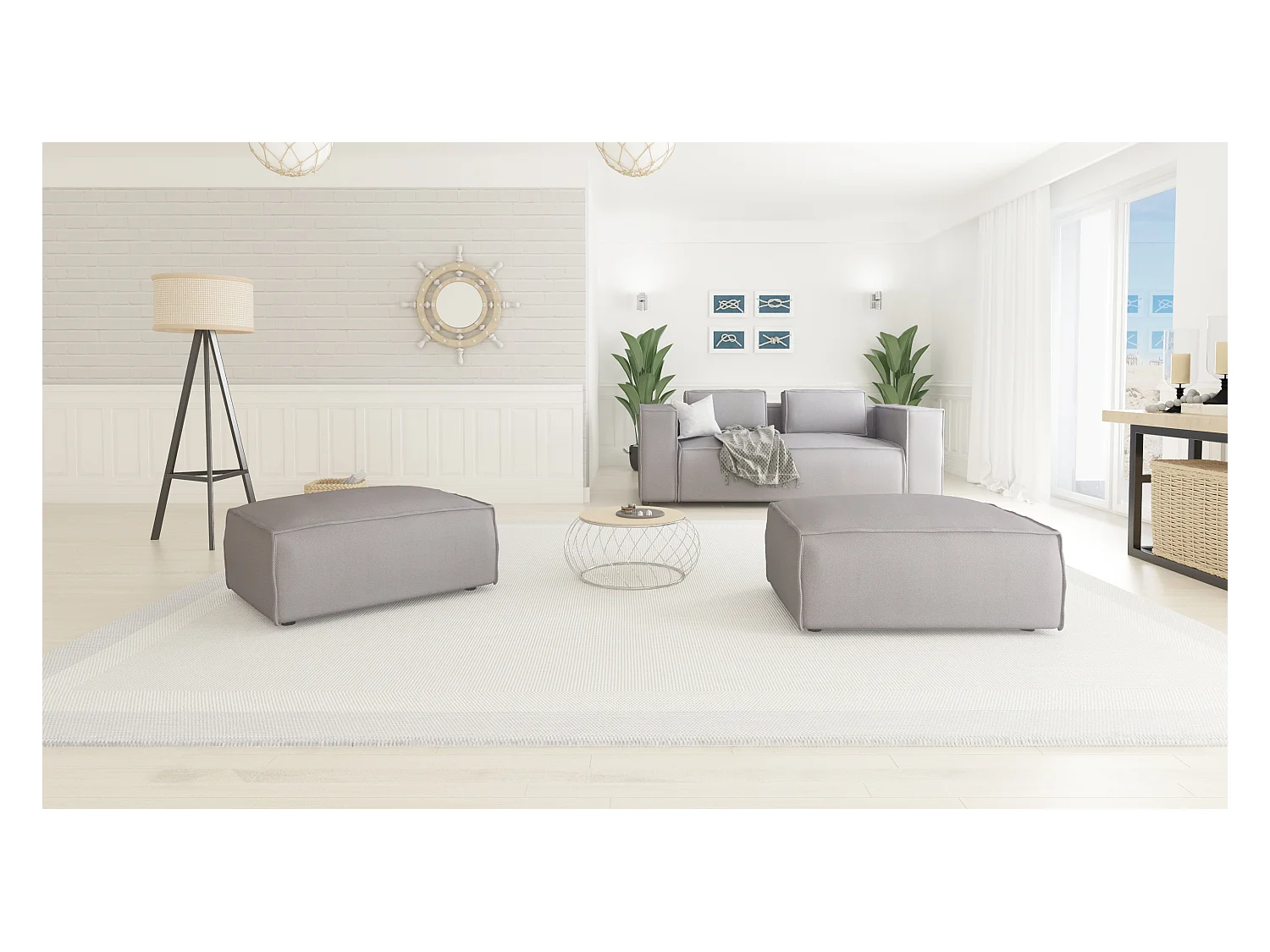 Modernes Fußhocker Olivia