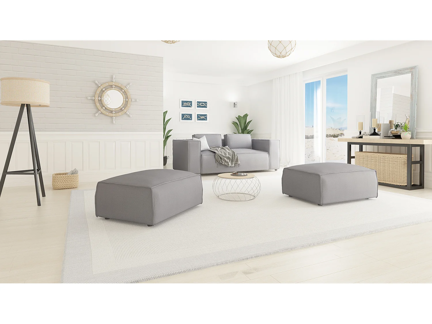 Modernes Fußhocker Olivia