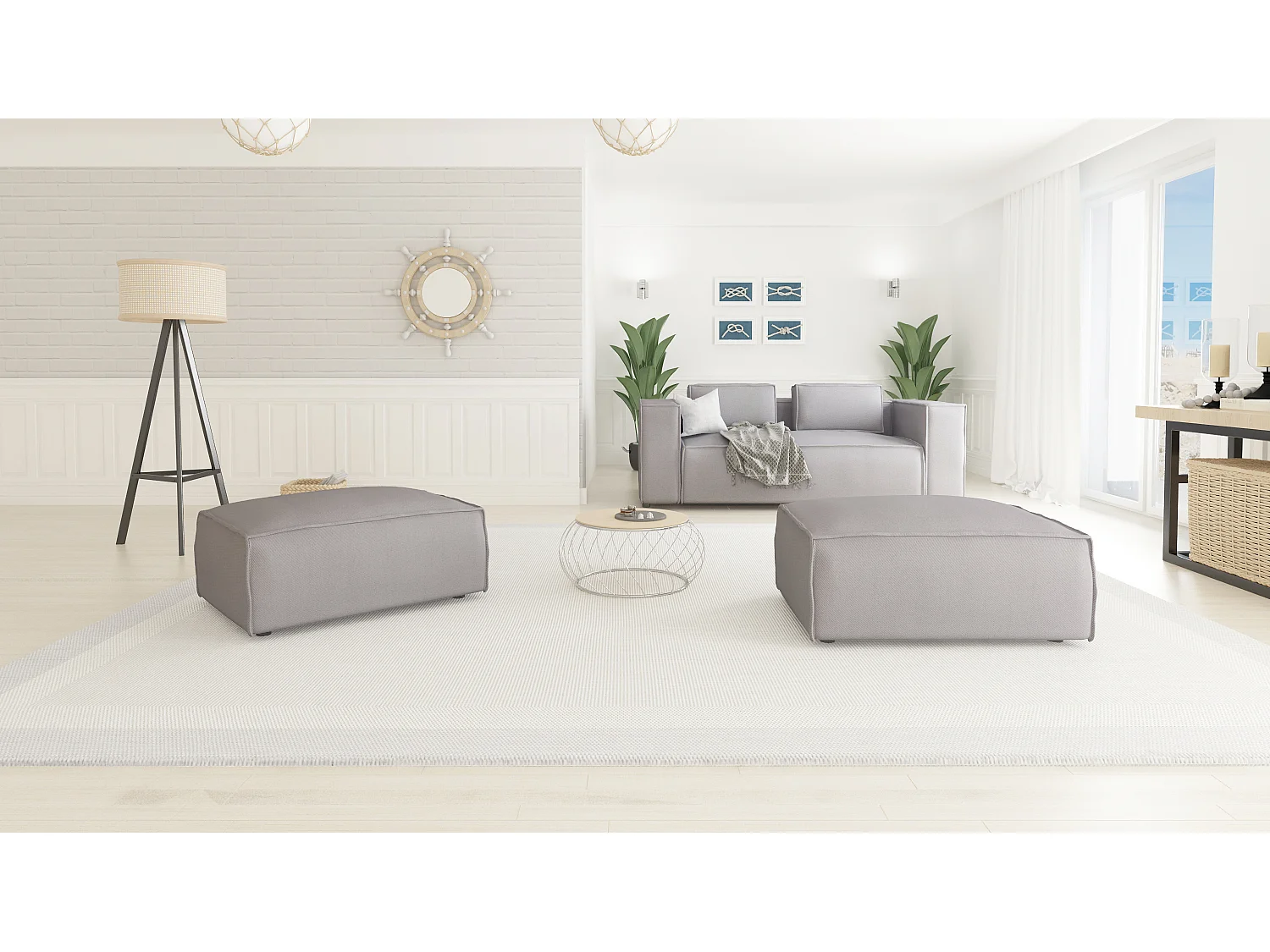 Modernes Fußhocker Olivia