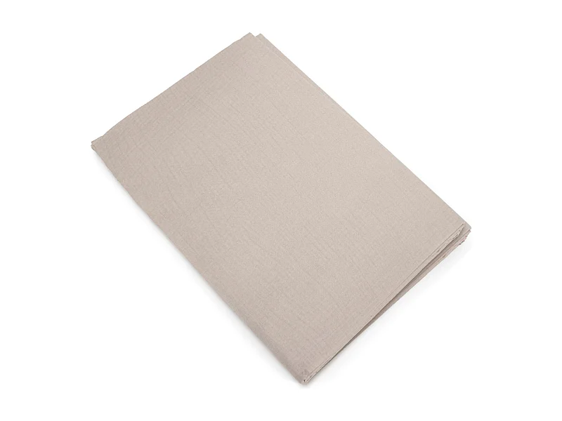 Housse de couette 260x240 cm mousseline de coton MILOS beige naturel