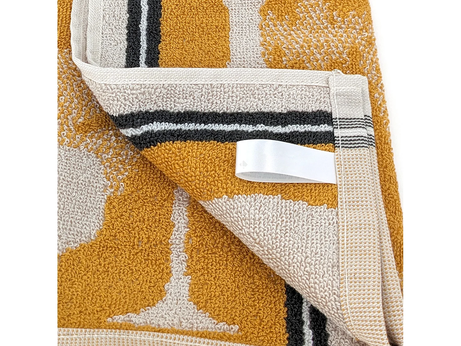 Lot de 2 torchons de cuisine pur coton 50x50 cm VITIS motif viticole jaune