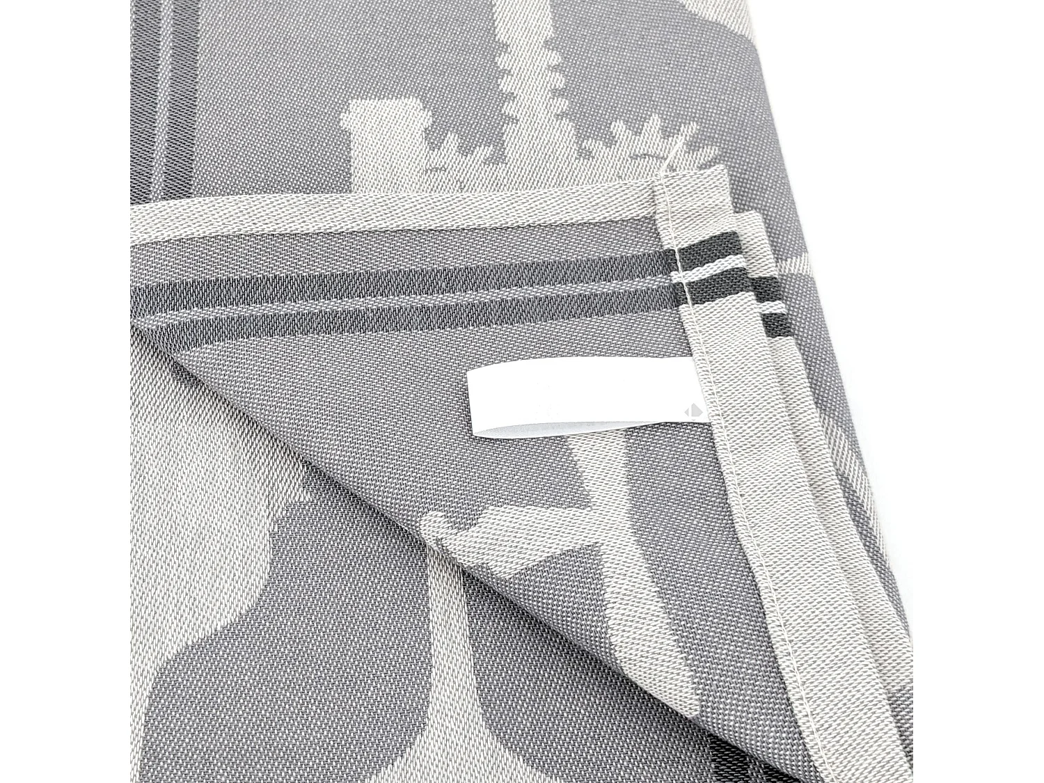 Lot de 2 torchons de cuisine pur coton 50x70 cm VITIS motif viticole gris