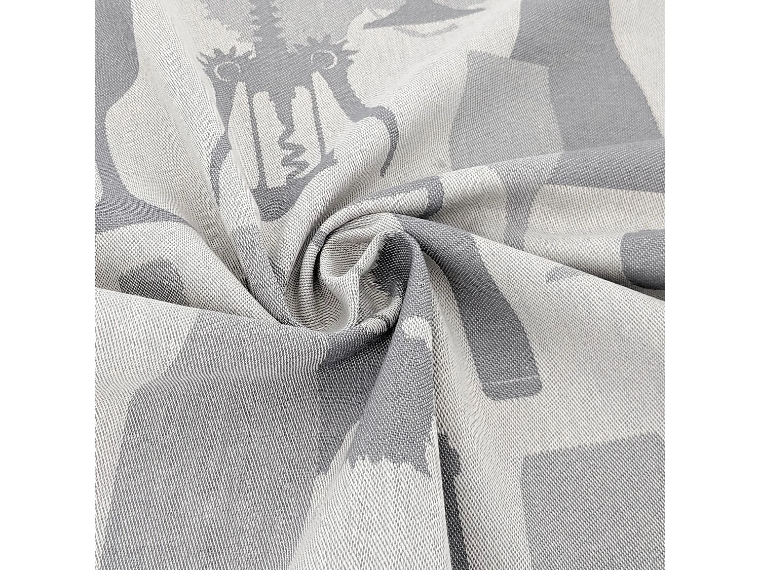 Lot de 2 torchons de cuisine pur coton 50x70 cm VITIS motif viticole gris