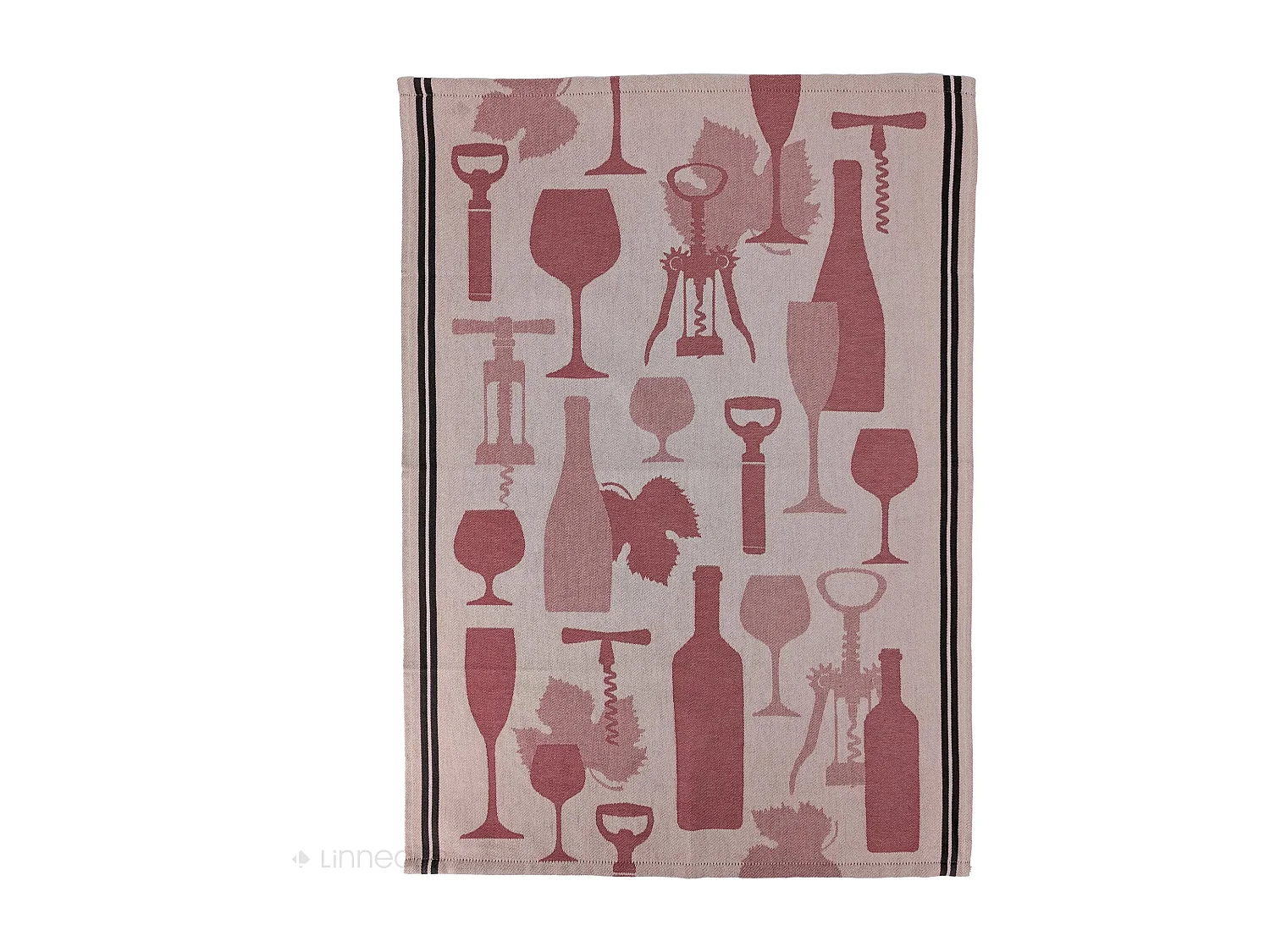 Lot de 2 torchons de cuisine pur coton 50x70 cm VITIS motif viticole rouge