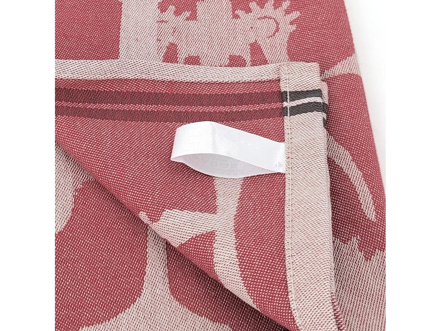 Lot de 2 torchons de cuisine pur coton 50x70 cm VITIS motif viticole rouge